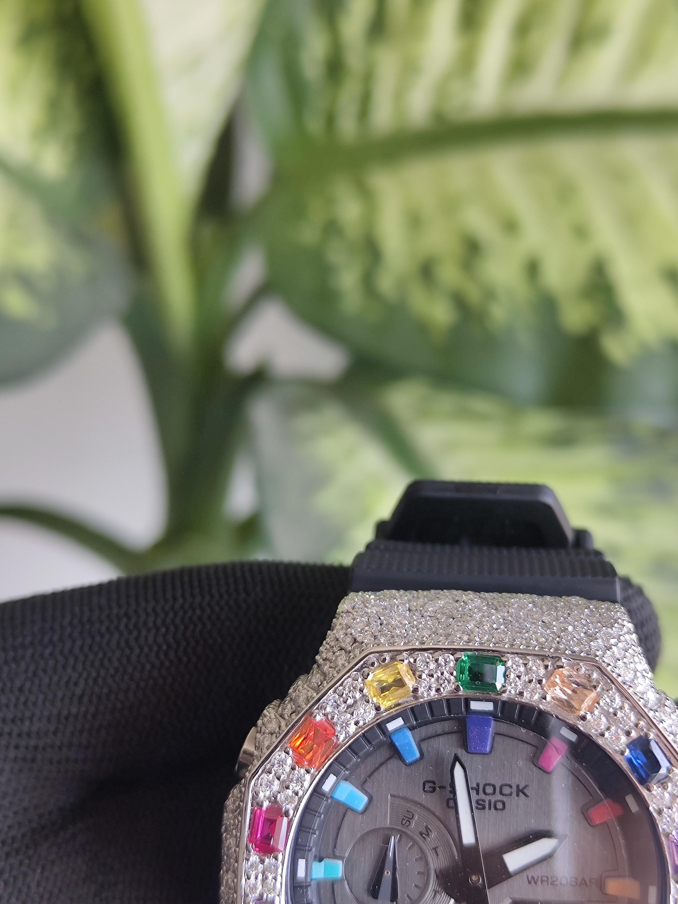 Custom Iced Out Watch: VVS Moissanite, Rainbow Dial by Silvoura
