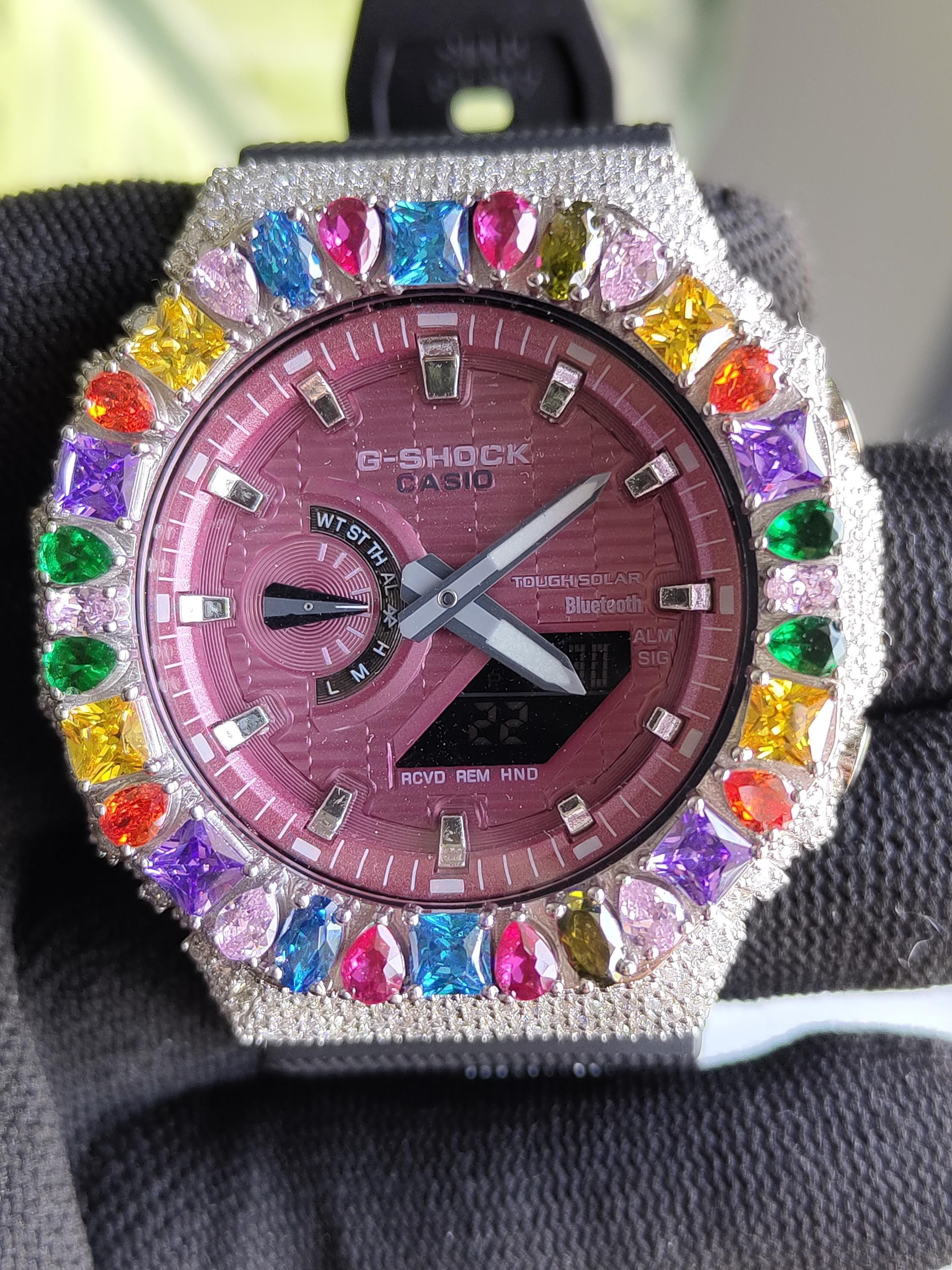 Custom Iced Out Watch: Multicolor Gemstone Luxury Watch Design by silvoura