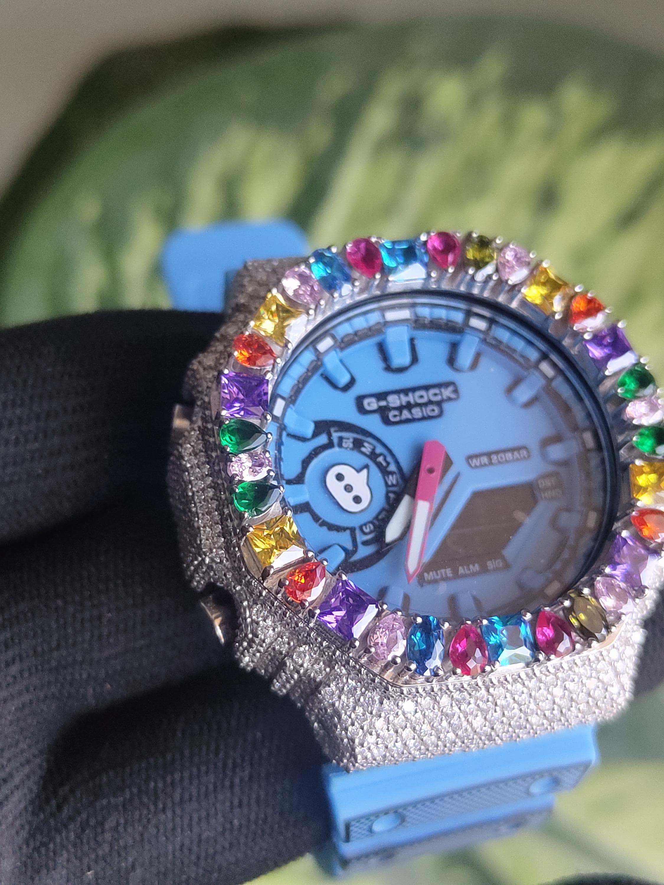 Custom Iced Out Watch: Multicolor Gemstone Luxury Watch Design by silvoura