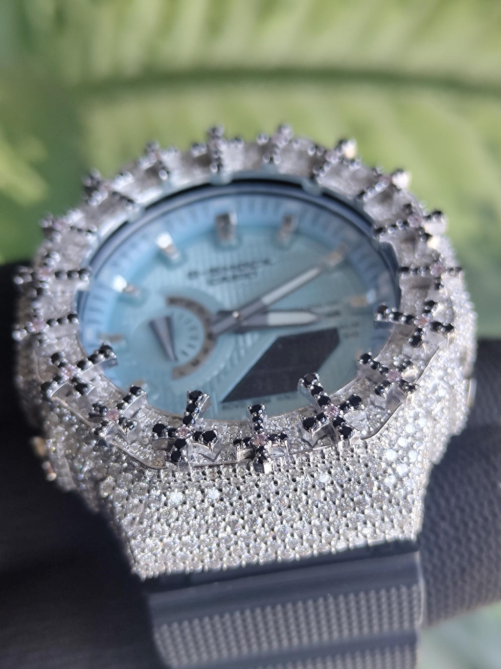 Custom Iced Out Watch: VVS Moissanite Cross Pattern Design by silvoura