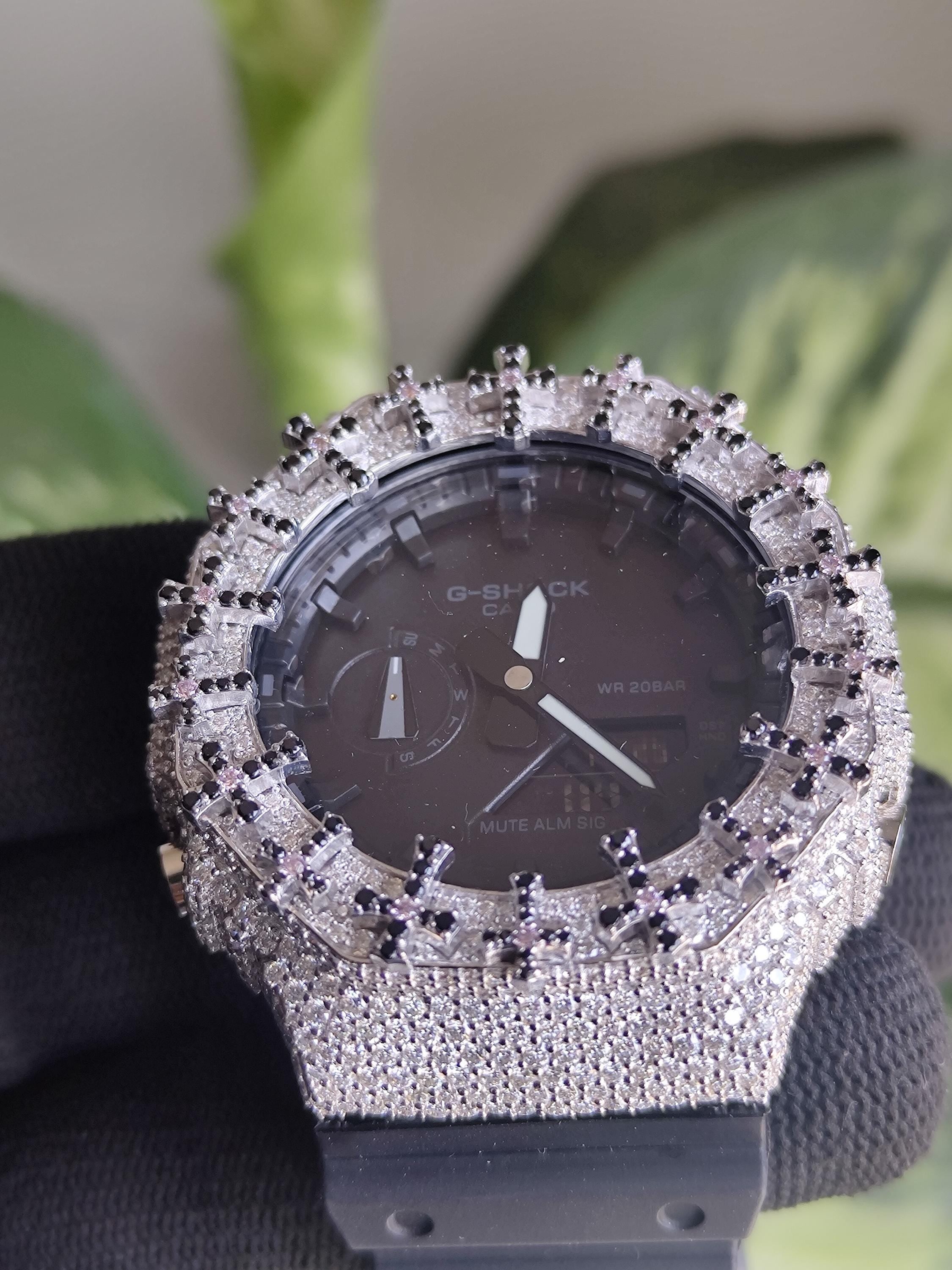 Custom Iced Out Watch: VVS Moissanite Cross Pattern Design by silvoura