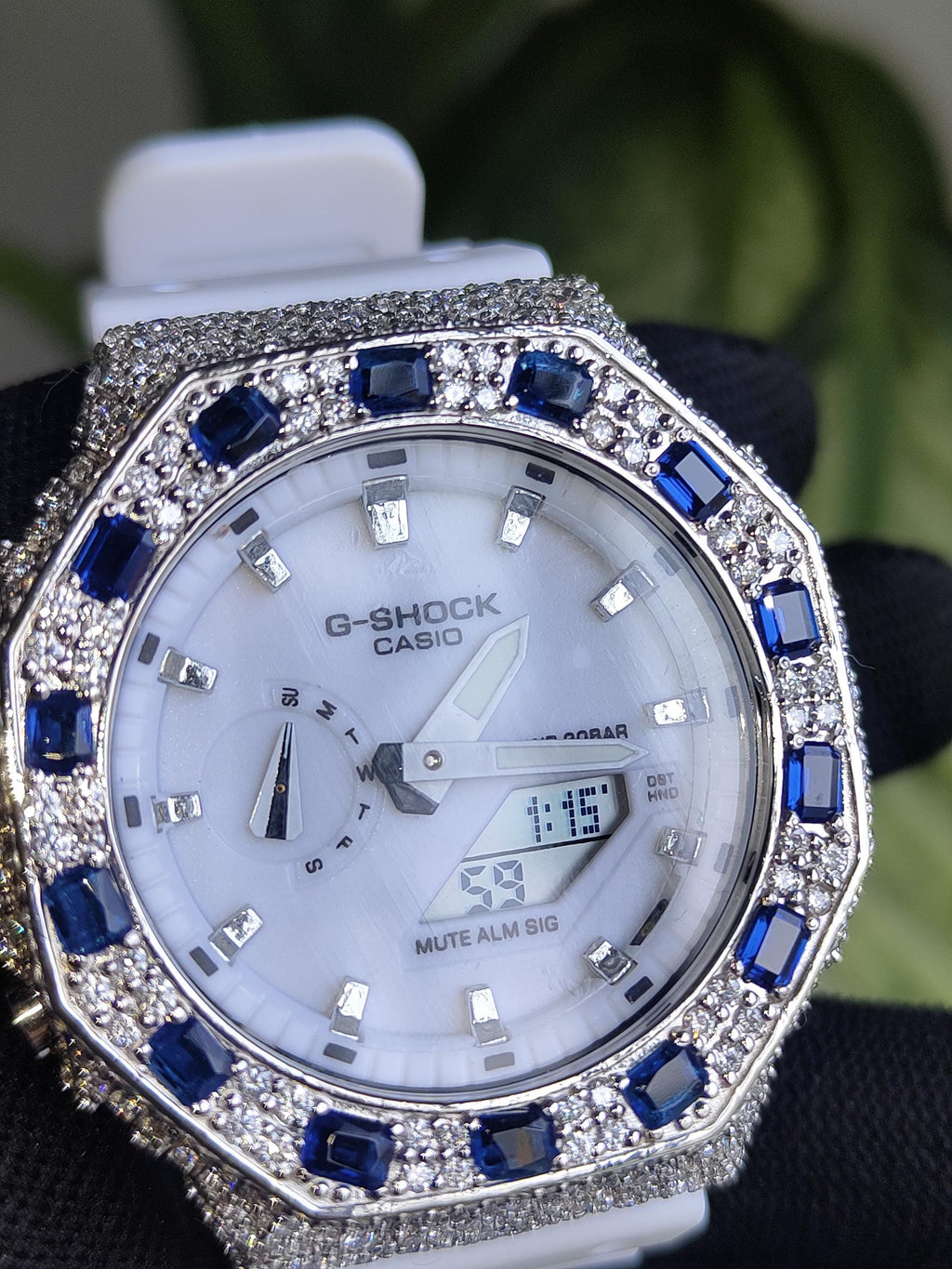 Custom Iced Out Moissanite Watch : White Dial by Silvoura