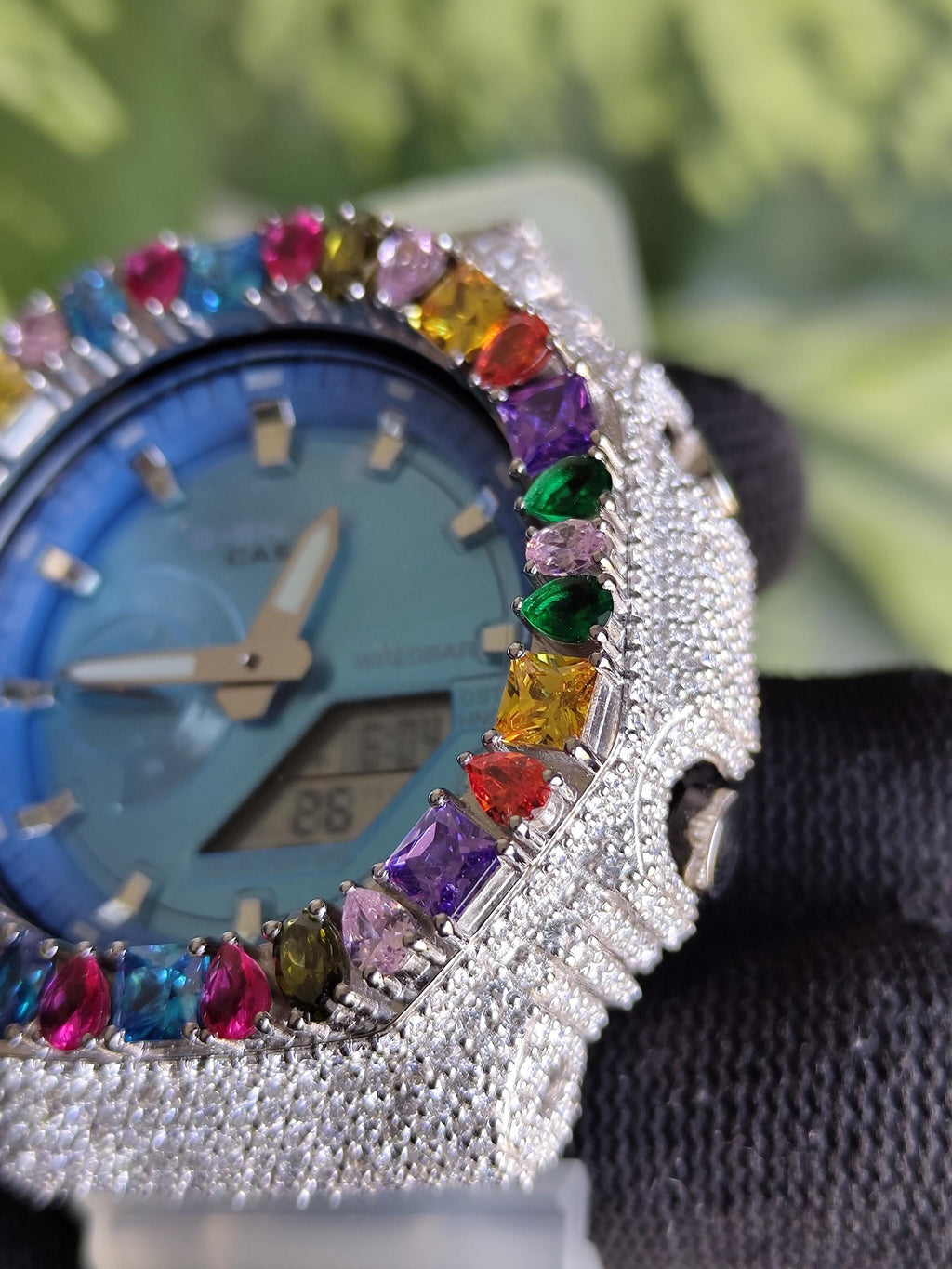 Custom Iced Out Watch: Multicolor Gemstone Luxury Watch Design by silvoura