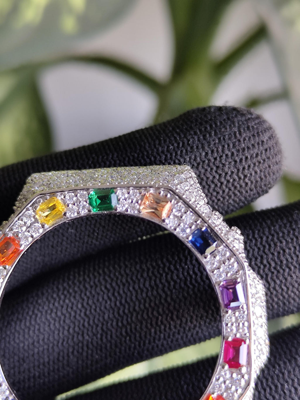 Custom Iced Out  G Shock GA2100 : VVS Moissanite, RAINBOW bezel by Silvoura