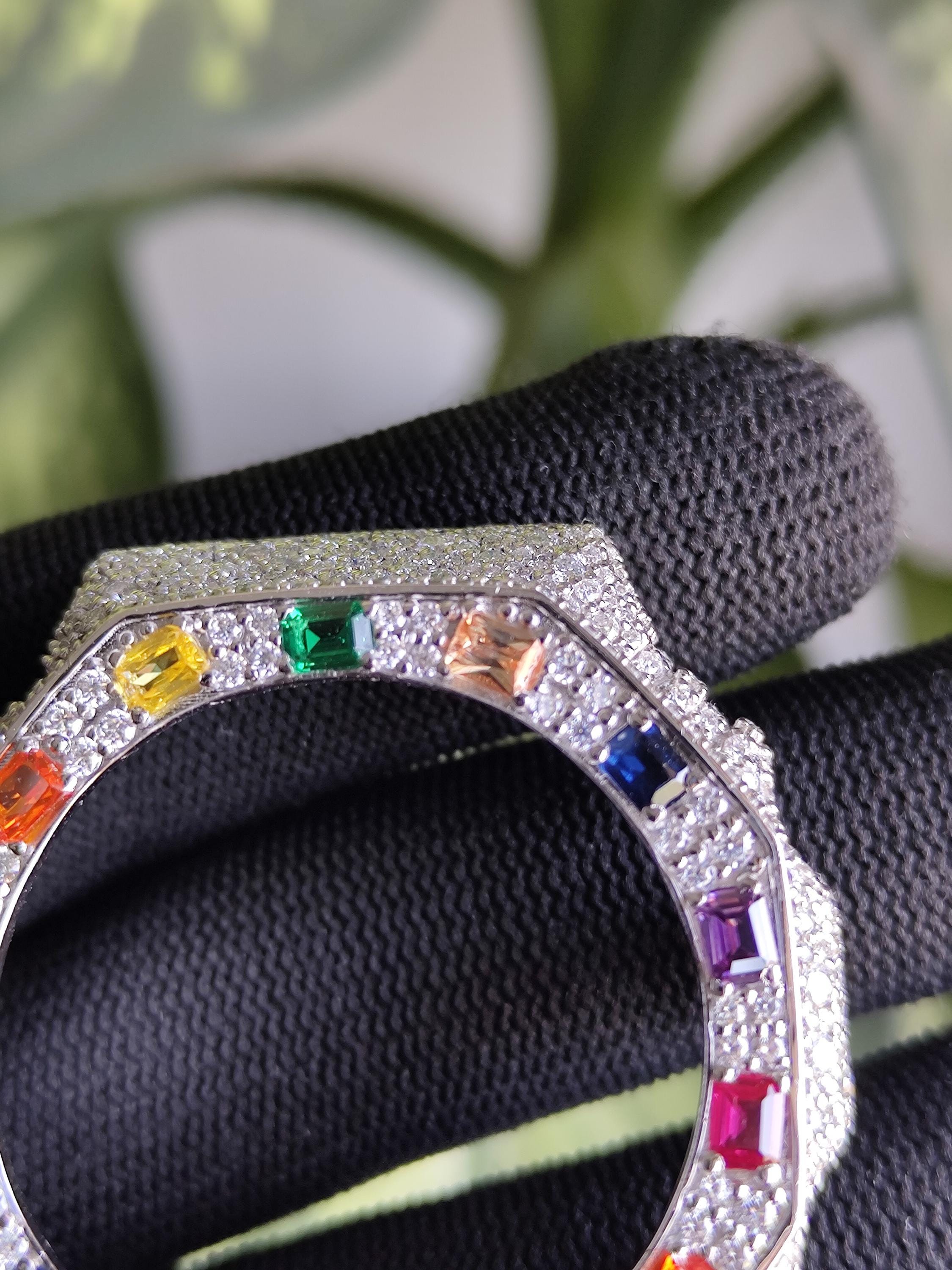 Custom Iced Out  G Shock GA2100 : VVS Moissanite, RAINBOW bezel by Silvoura