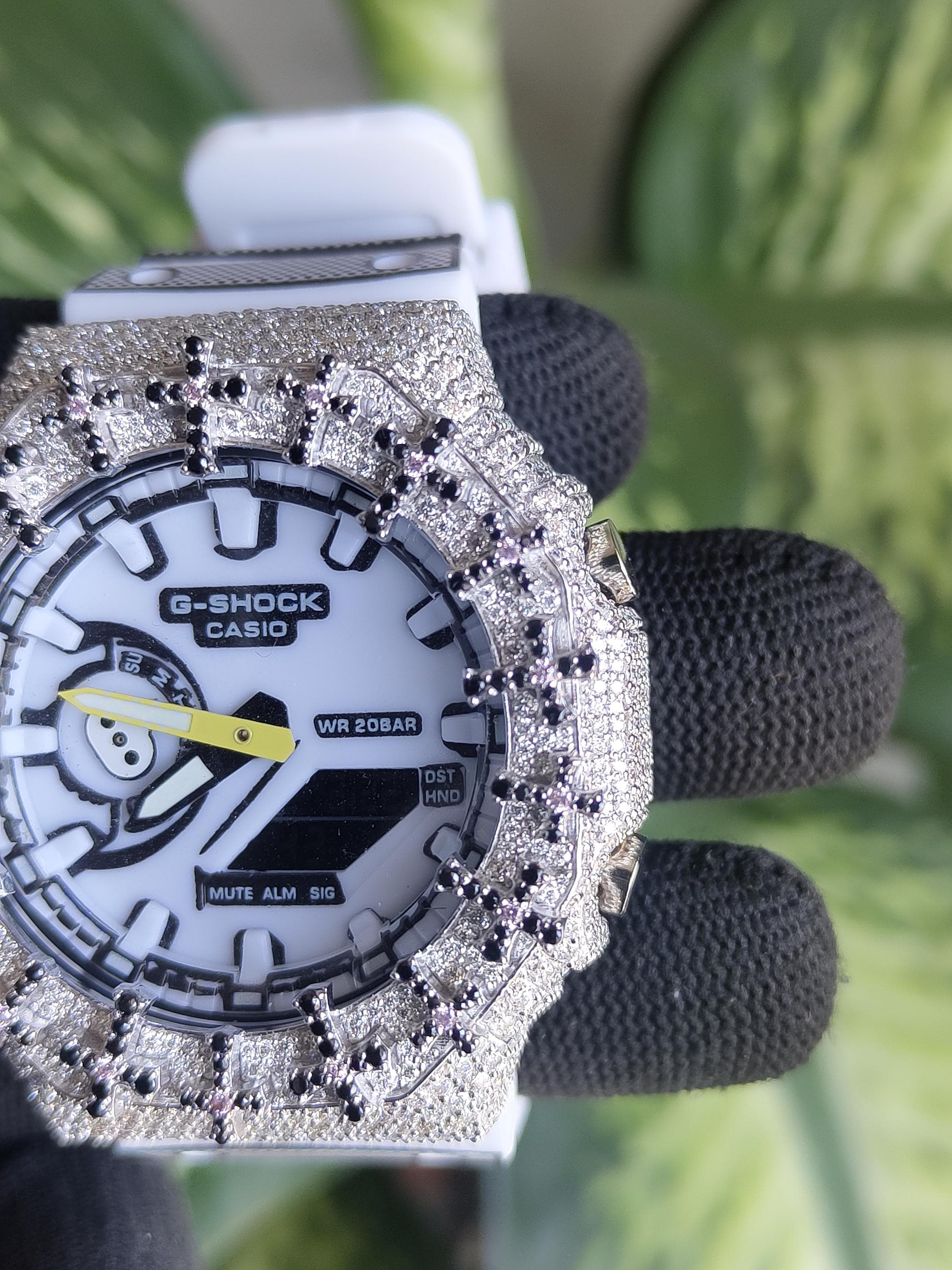 Custom Iced Out Watch: VVS Moissanite Cross Pattern Design by silvoura