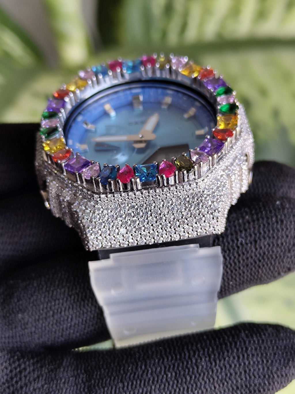 Custom Iced Out Watch: Multicolor Gemstone Luxury Watch Design by silvoura