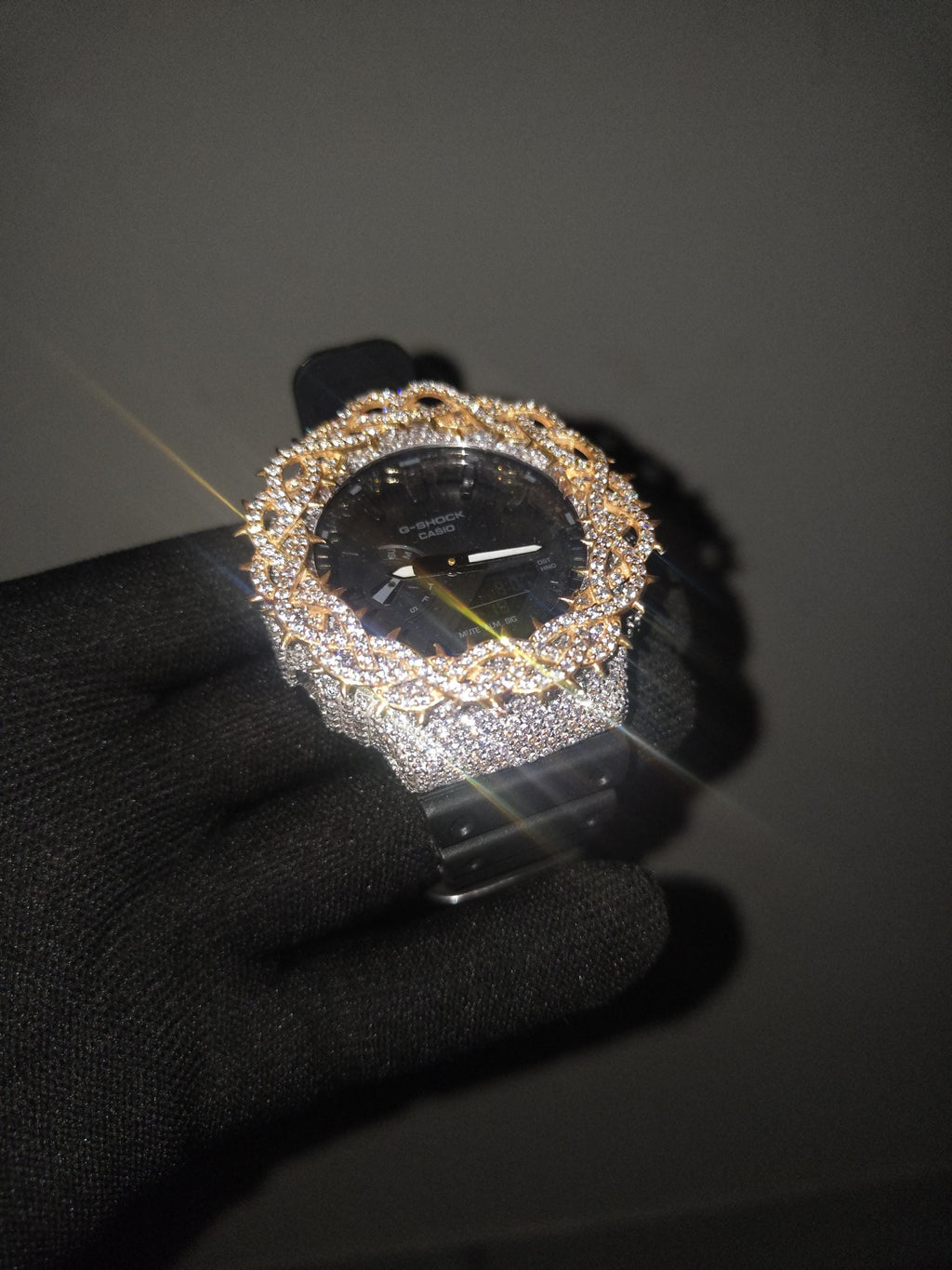 Custom Gold thorn Watch: VVS Moissanite full iced out Thorn Design by silvoura