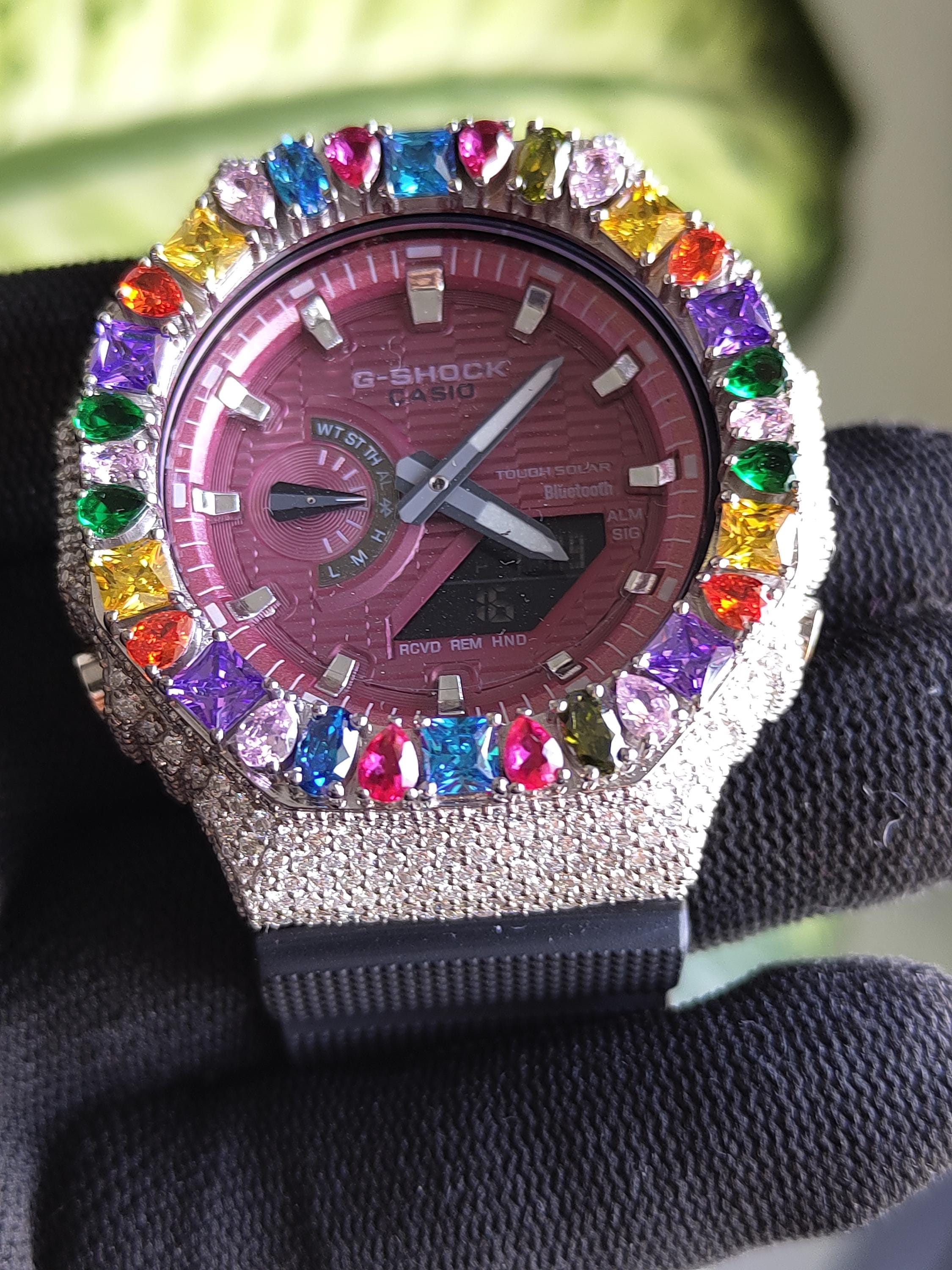 Custom Iced Out Watch: Multicolor Gemstone Luxury Watch Design by silvoura