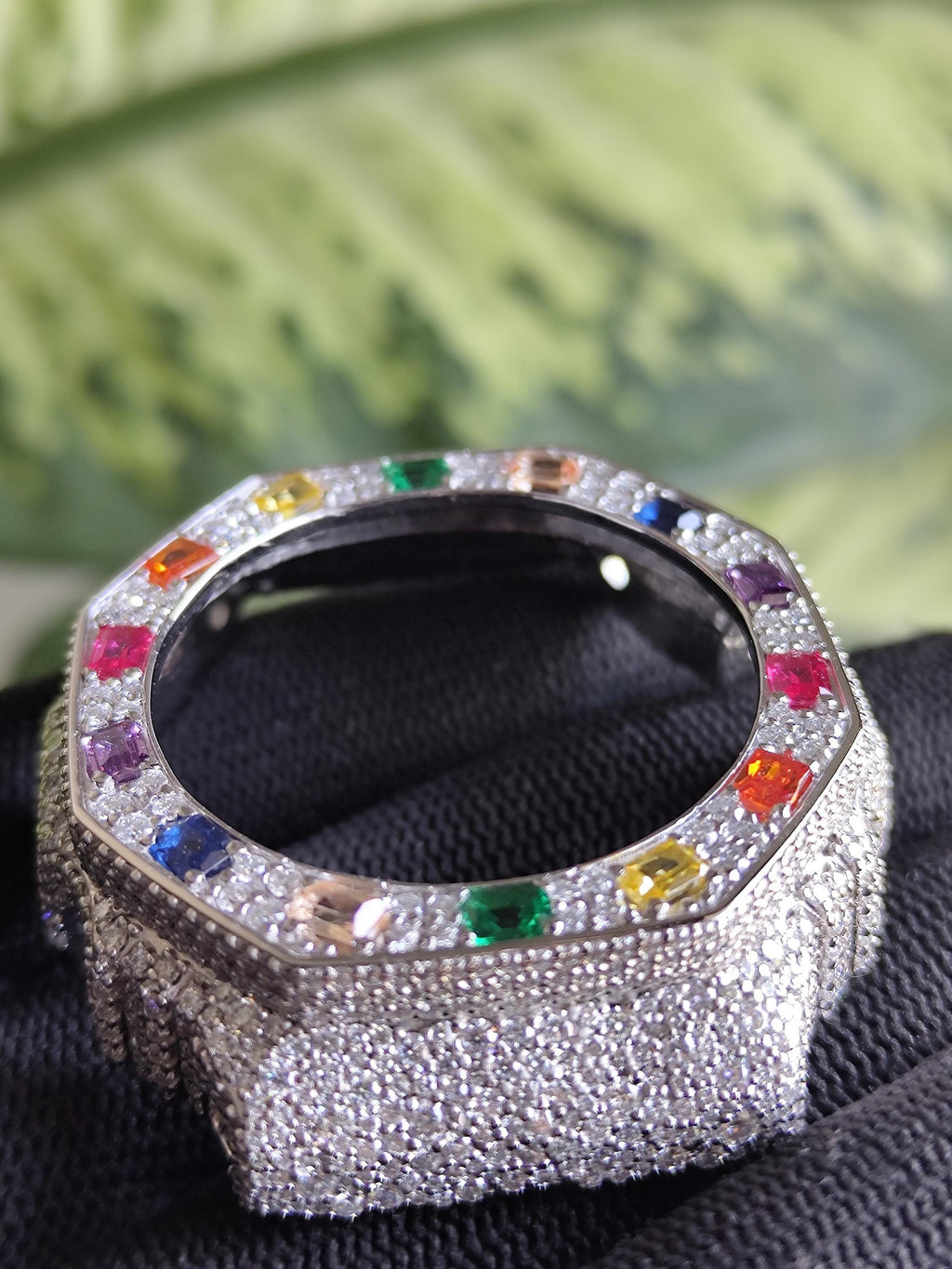 Custom Iced Out  G Shock GA2100 : VVS Moissanite, RAINBOW bezel by Silvoura