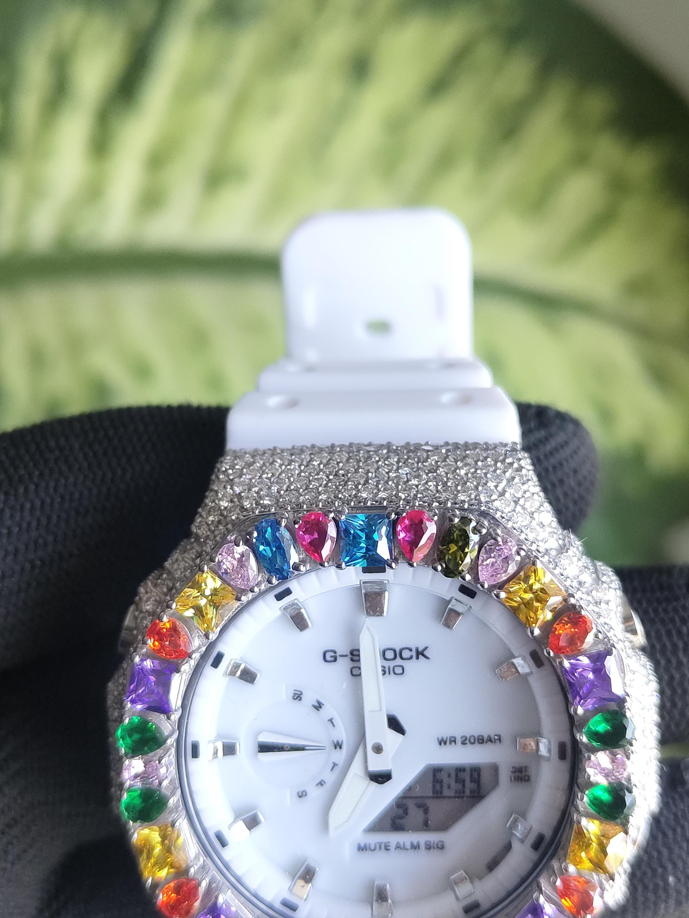 Custom Iced Out Watch: Multicolor Gemstone Luxury Watch Design by silvoura