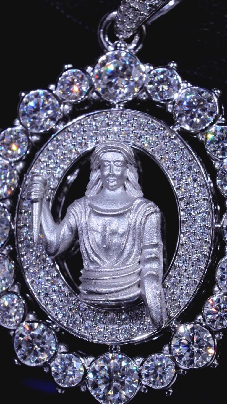 Iced Out Jesus Pendant: VVS Moissanite 925 Sterling Silver Hip Hop