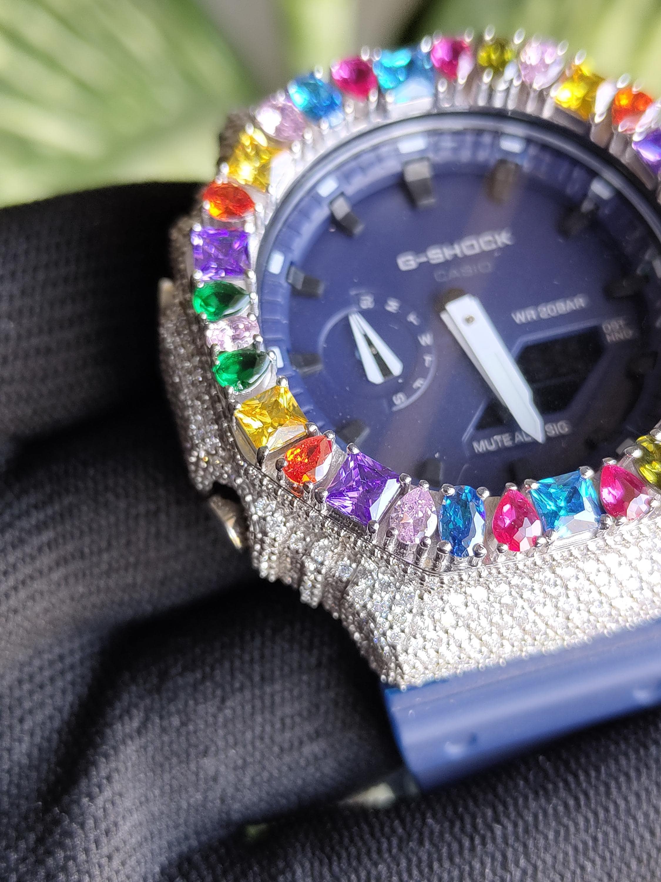 Custom Iced Out Watch: Multicolor Gemstone Luxury Watch Design by silvoura