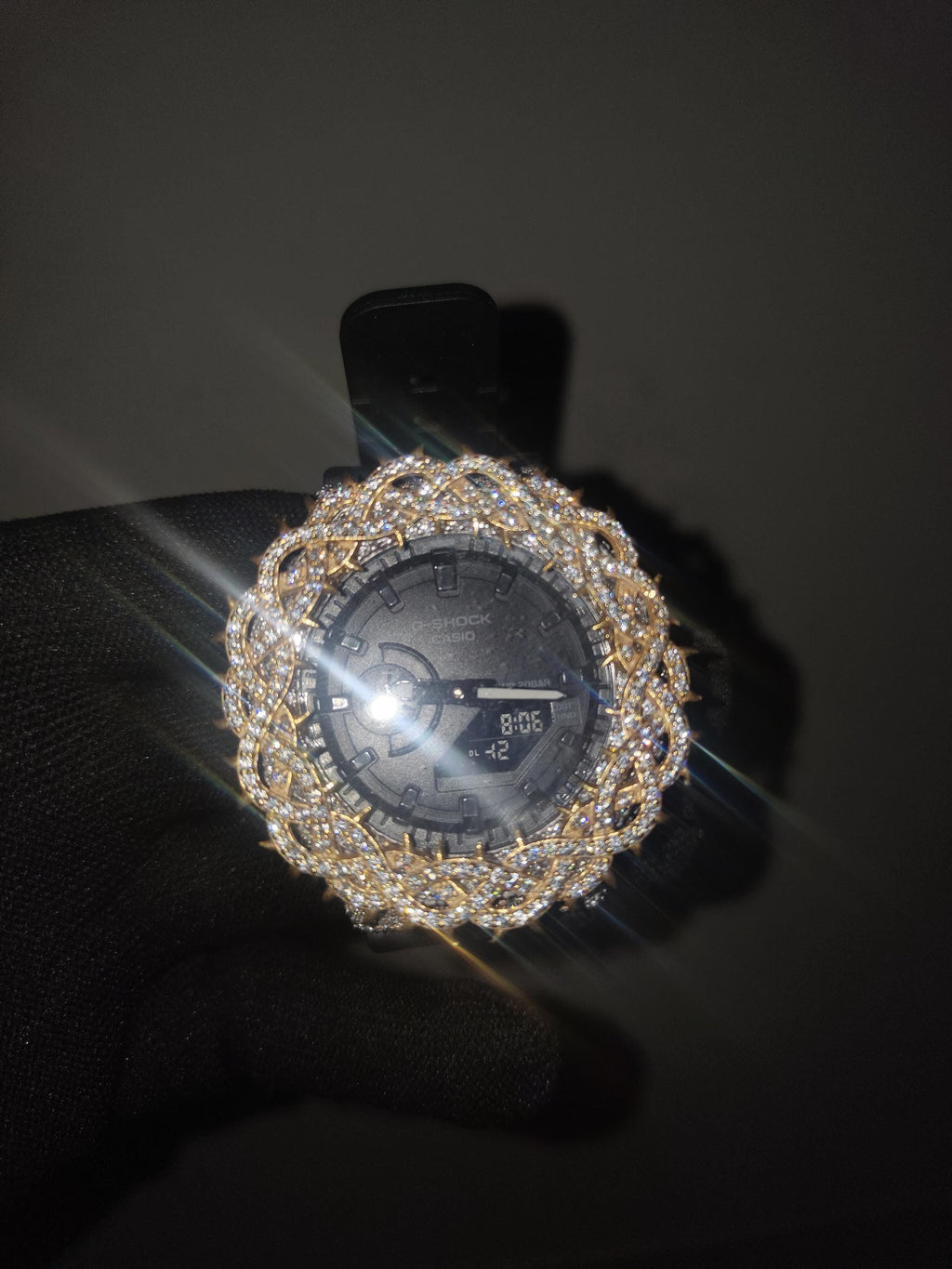 Custom Gold thorn Watch: VVS Moissanite full iced out Thorn Design by silvoura