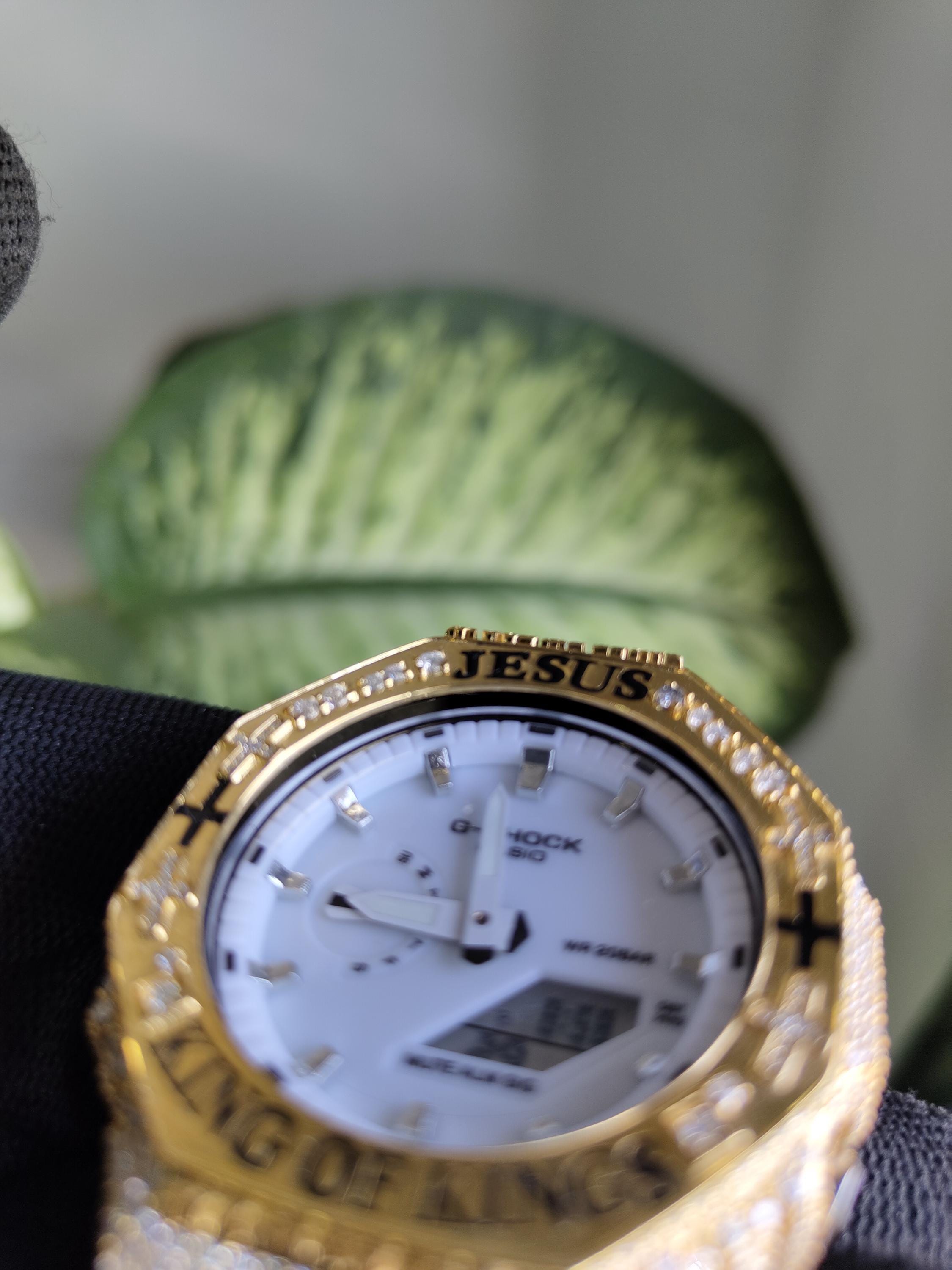 Custom Iced Out Watch: Jesus King of Kings name Luxury Watch Design by silvoura