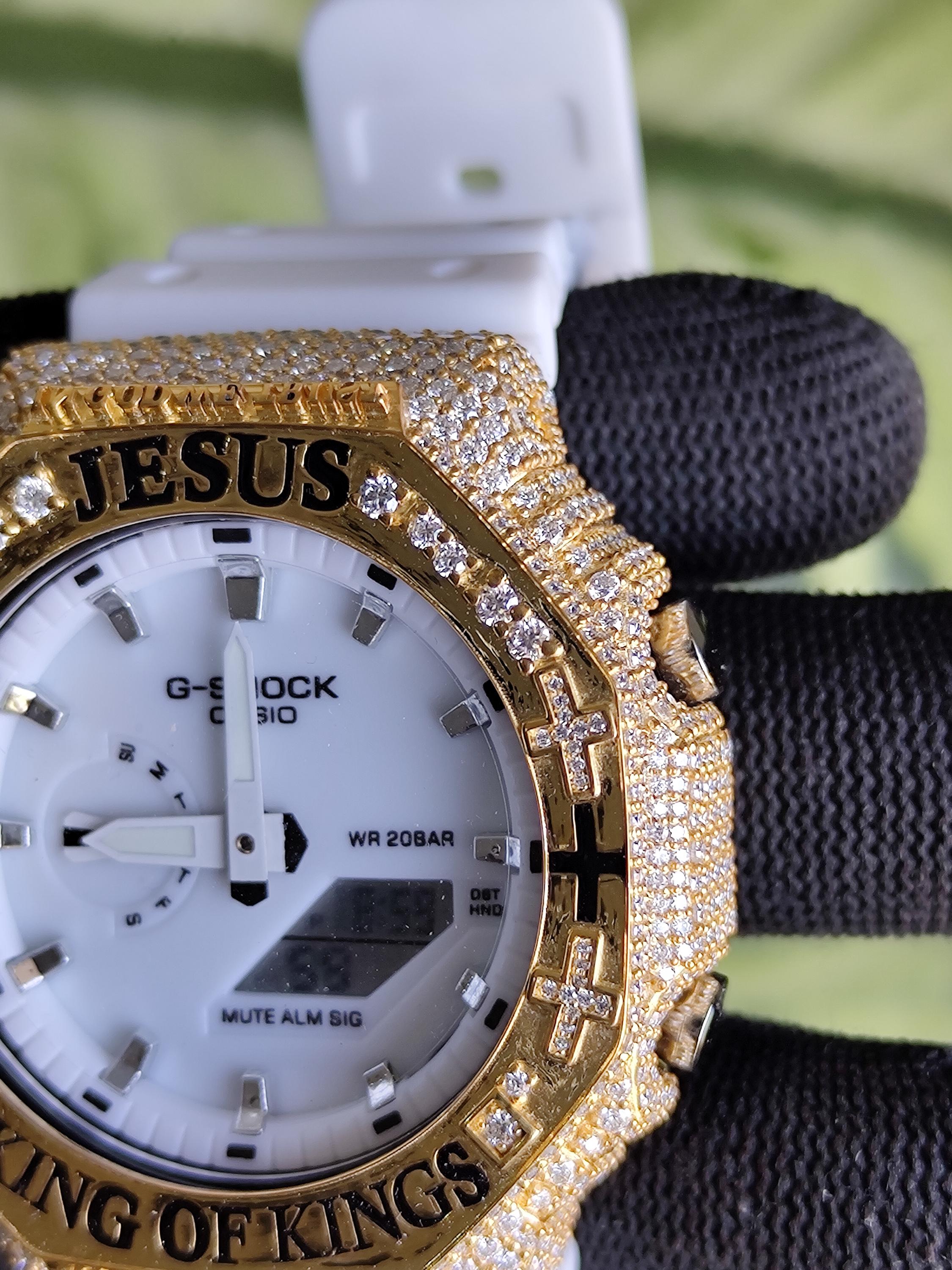Custom Iced Out Watch: Jesus King of Kings name Luxury Watch Design by silvoura