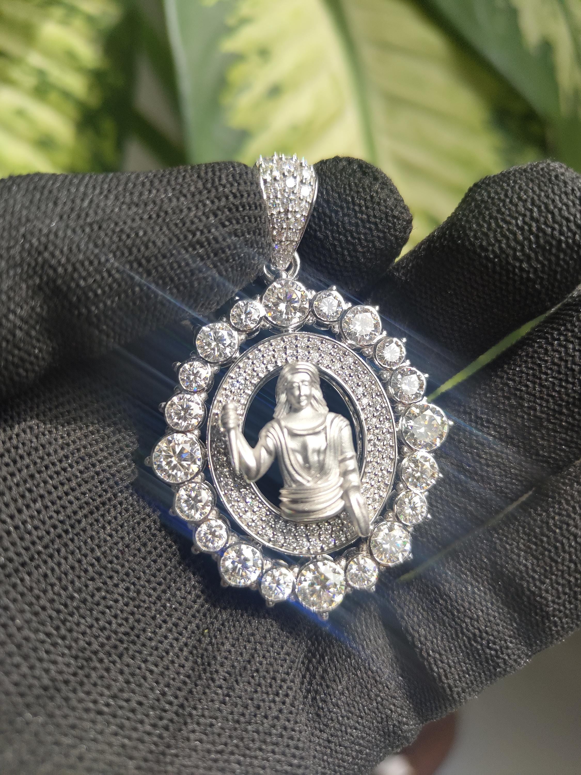 Iced Out Jesus Pendant: VVS Moissanite 925 Sterling Silver Hip Hop