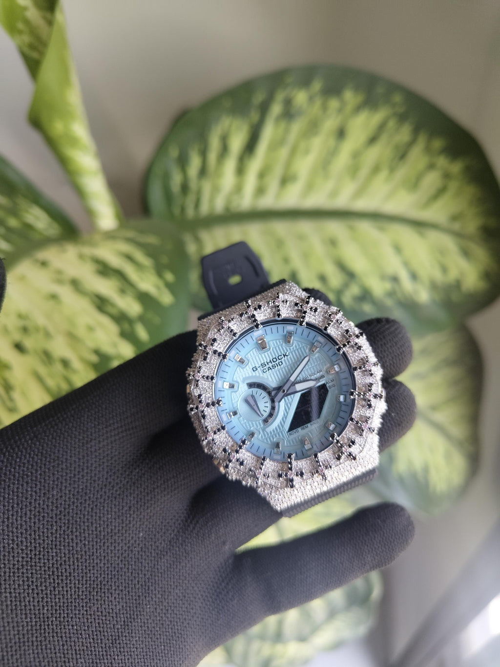 Custom Iced Out Watch: VVS Moissanite Cross Pattern Design by silvoura