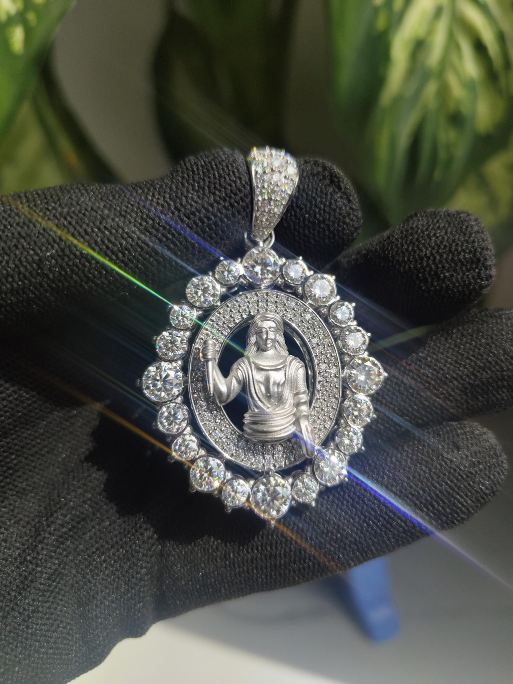 Iced Out Jesus Pendant: VVS Moissanite 925 Sterling Silver Hip Hop