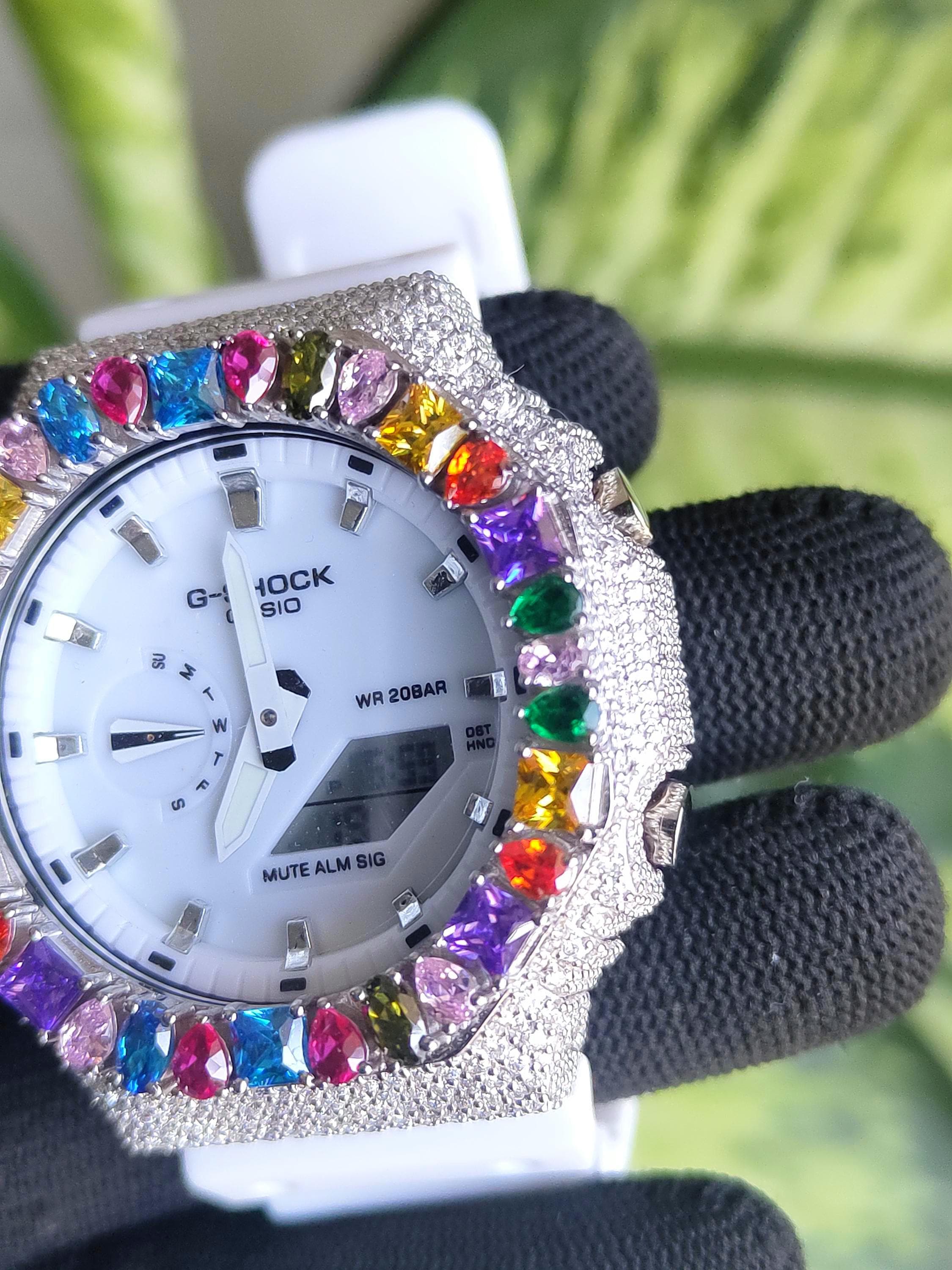 Custom Iced Out Watch: Multicolor Gemstone Luxury Watch Design by silvoura