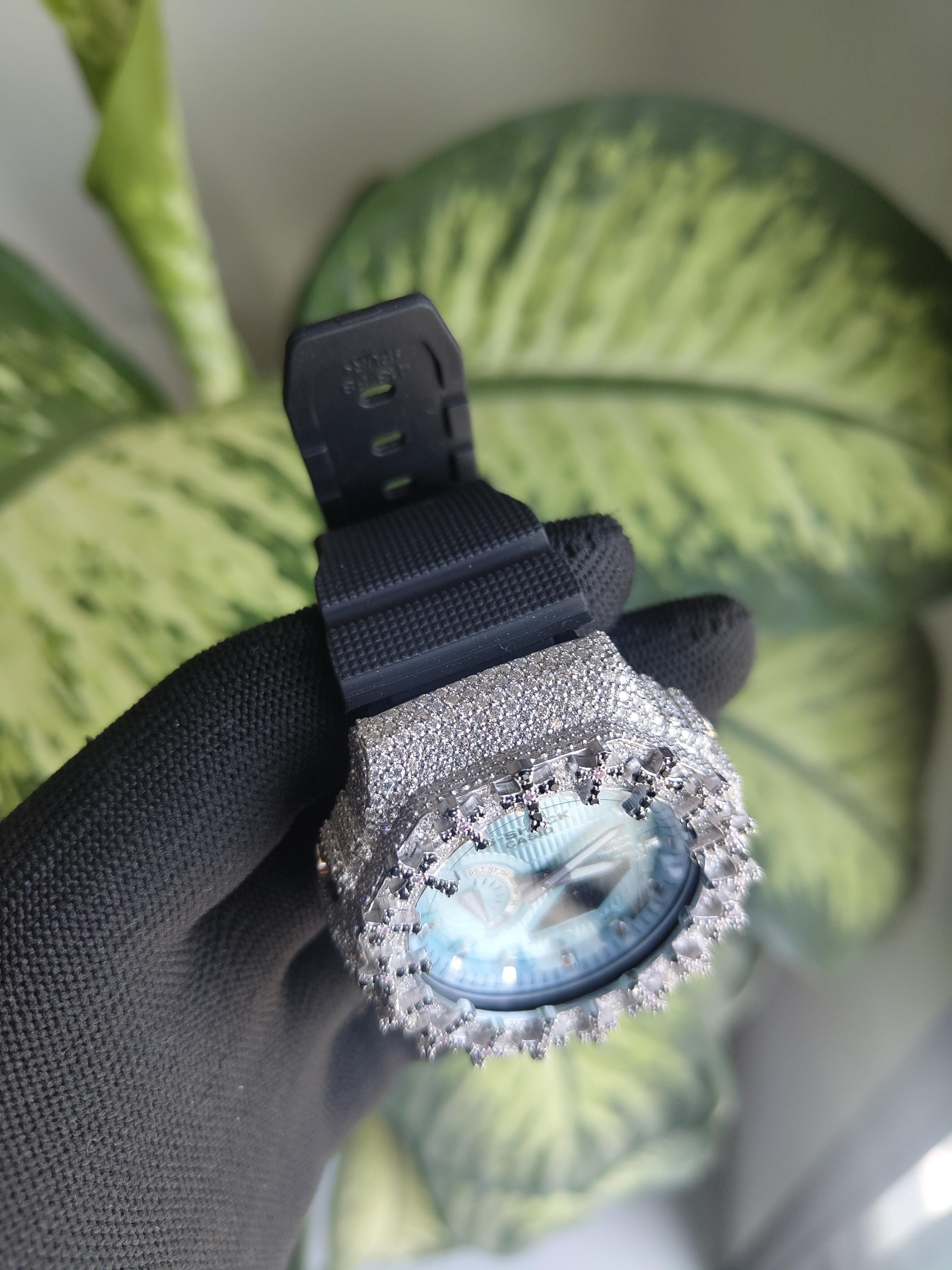 Custom Iced Out Watch: VVS Moissanite Cross Pattern Design by silvoura