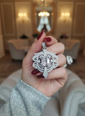 Art Deco Style Moissanite Silver iced out Pendant