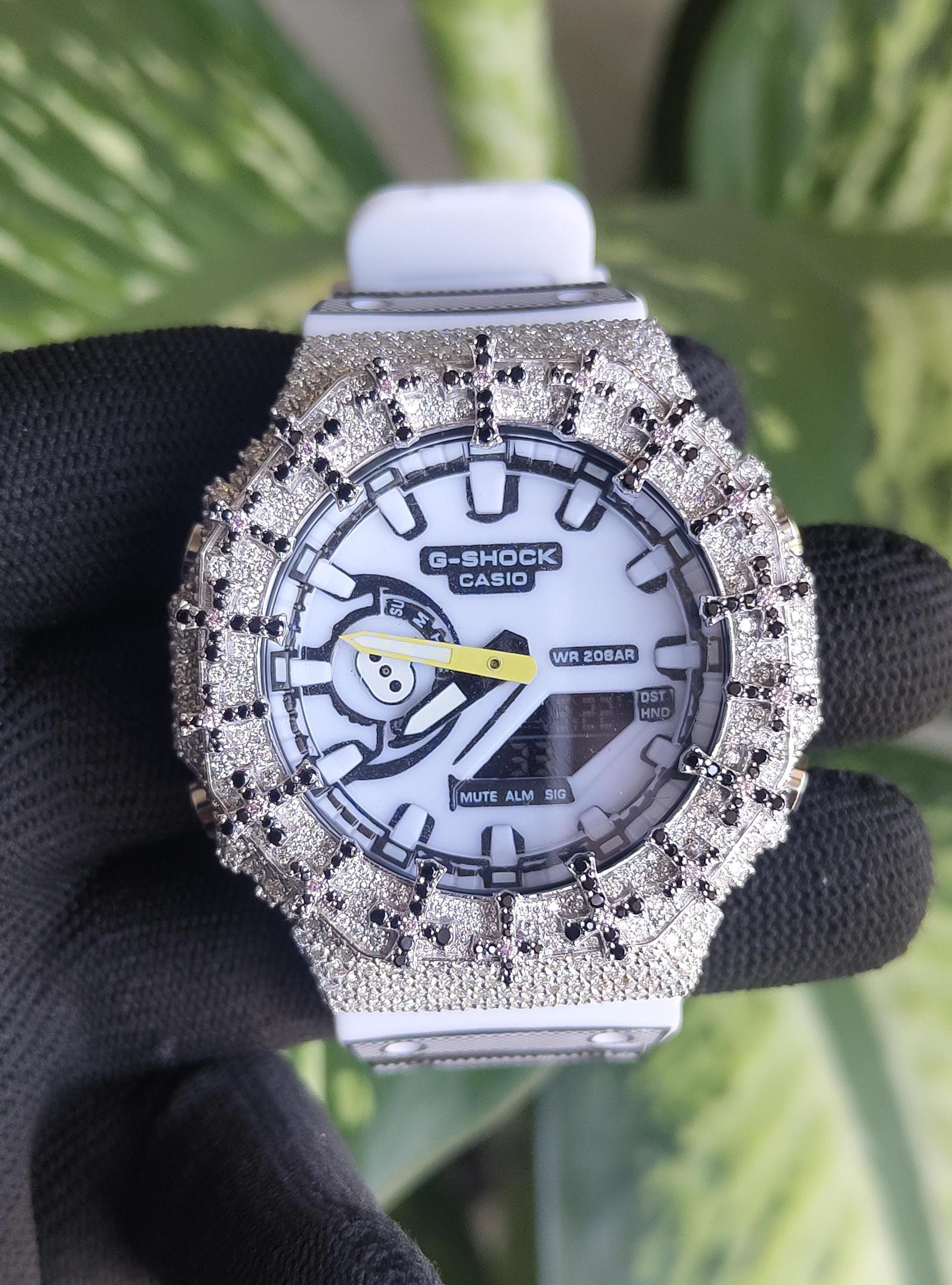 Custom Iced Out Watch: VVS Moissanite Cross Pattern Design by silvoura