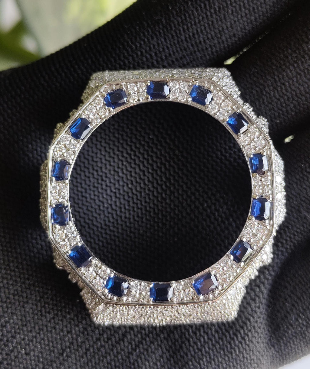 Custom Iced Out  G Shock GA2100 : VVS Moissanite, Blue bezel by Silvoura