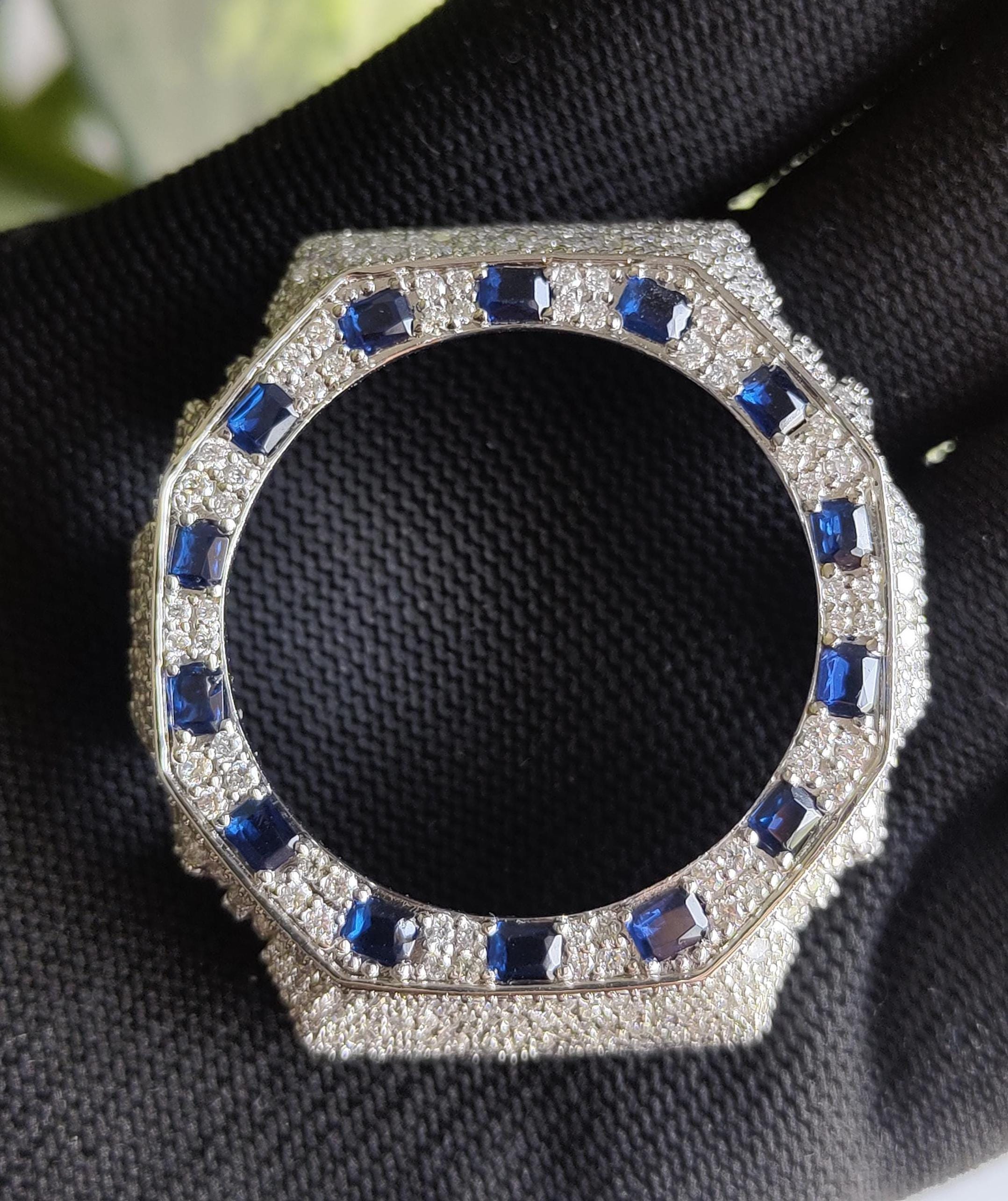 Custom Iced Out  G Shock GA2100 : VVS Moissanite, Blue bezel by Silvoura