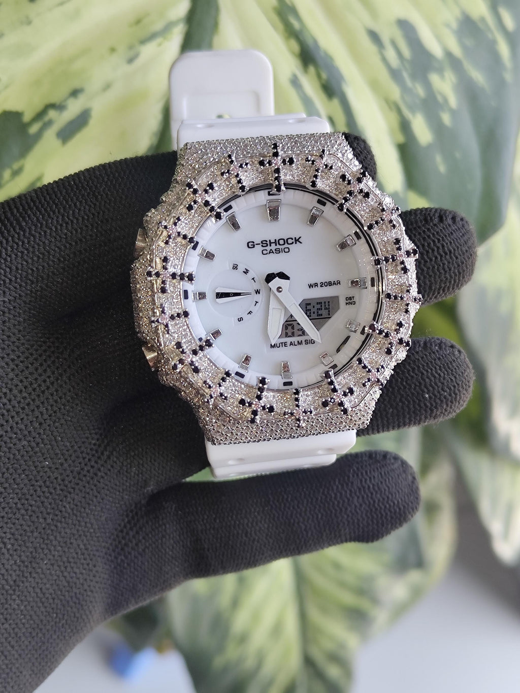 Custom Iced Out Watch: VVS Moissanite Cross Pattern Design by silvoura