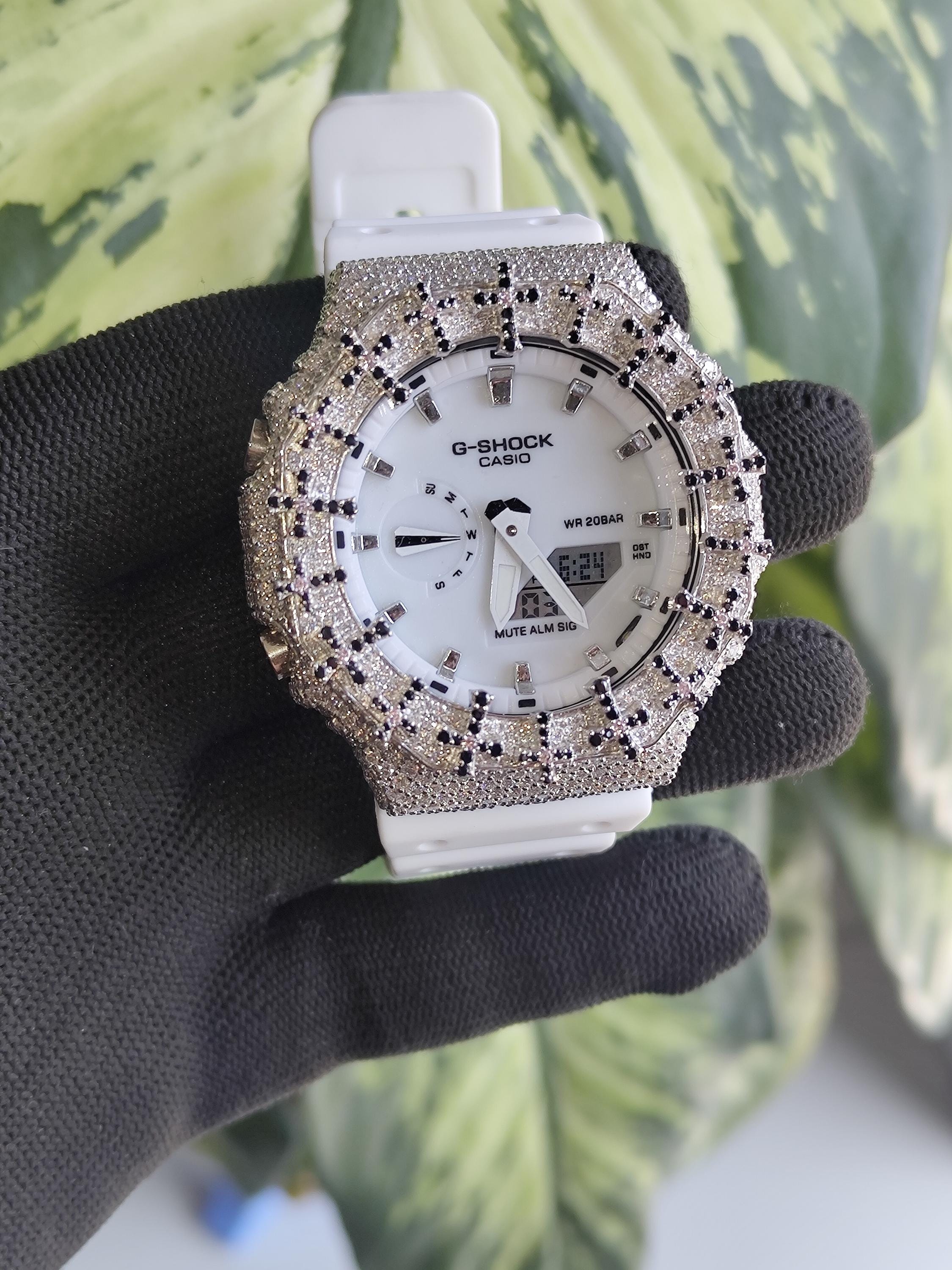 Custom Iced Out Watch: VVS Moissanite Cross Pattern Design by silvoura