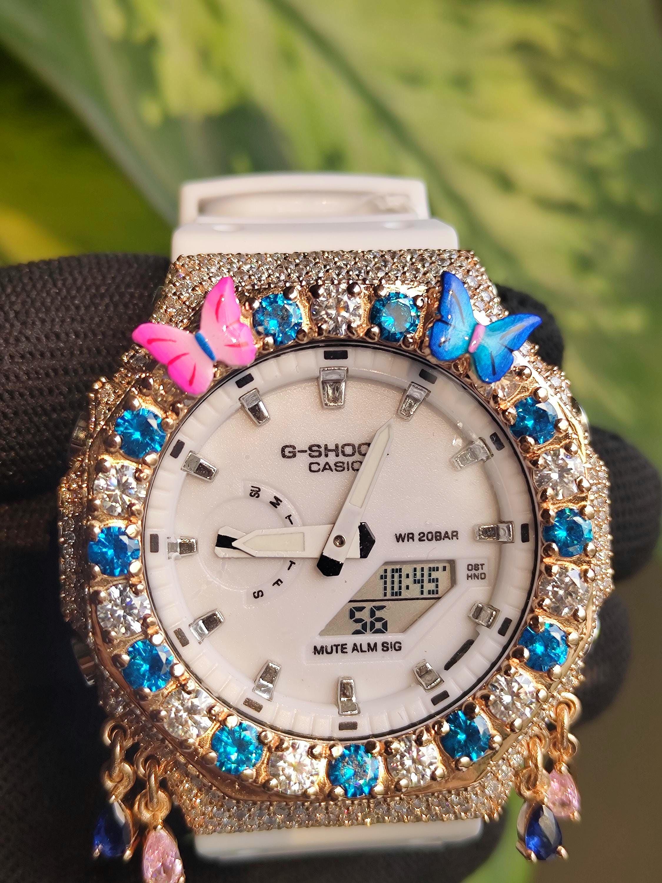 Custom Iced Out Butterfly Moissanite Watch