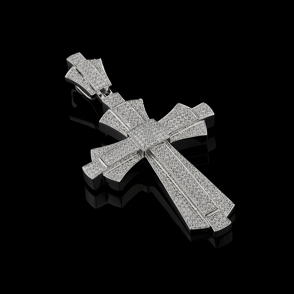 Iced Out Cross Moissanite Pendant : Hip Hop cross