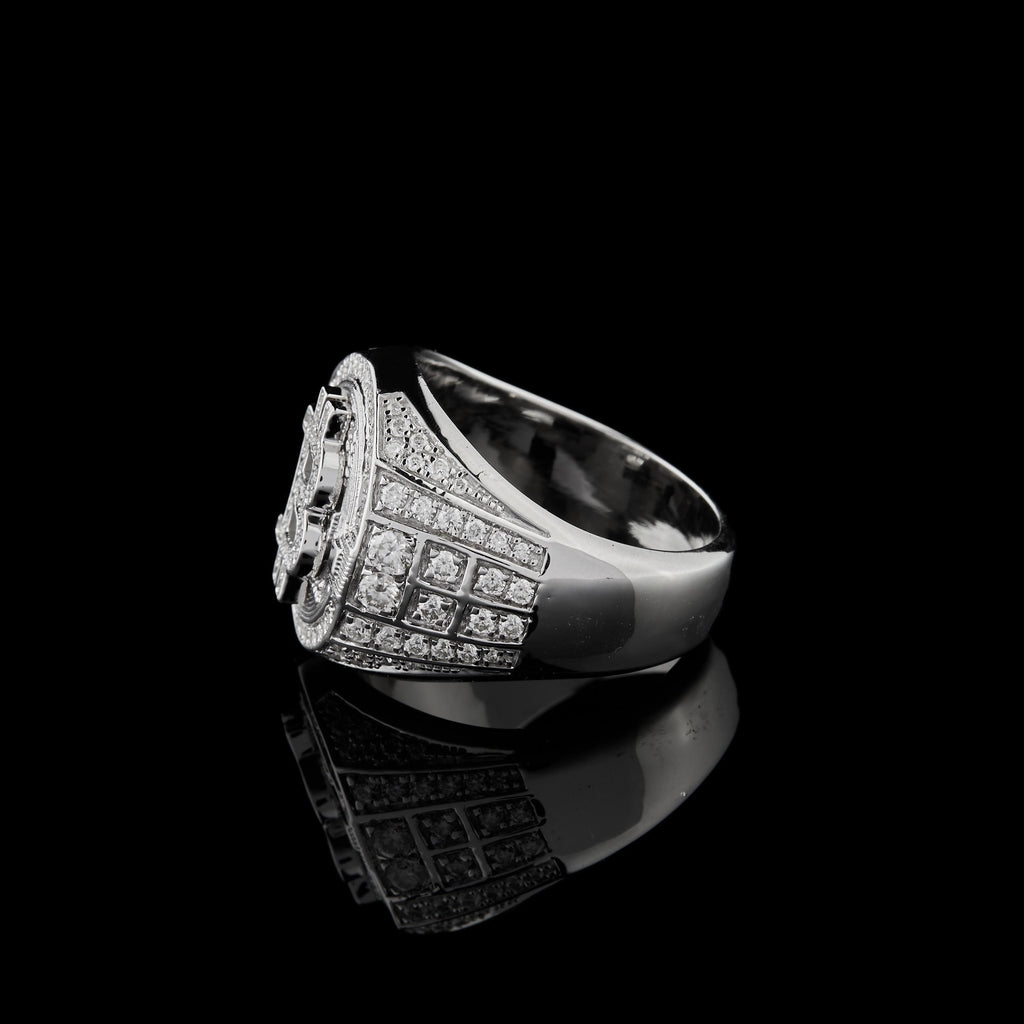Bitcoin Silver Ring – Iced Out, Luxury Statement Crypto Jewelry for Men