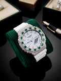 Custom Iced Out Watch: VVS Moissanite, GREEN Dial by Silvoura