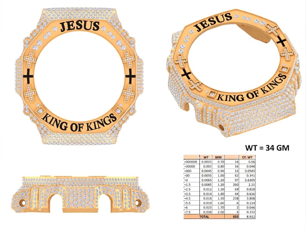 Custom Iced Out Watch: Jesus King of Kings name Luxury Watch Design by silvoura