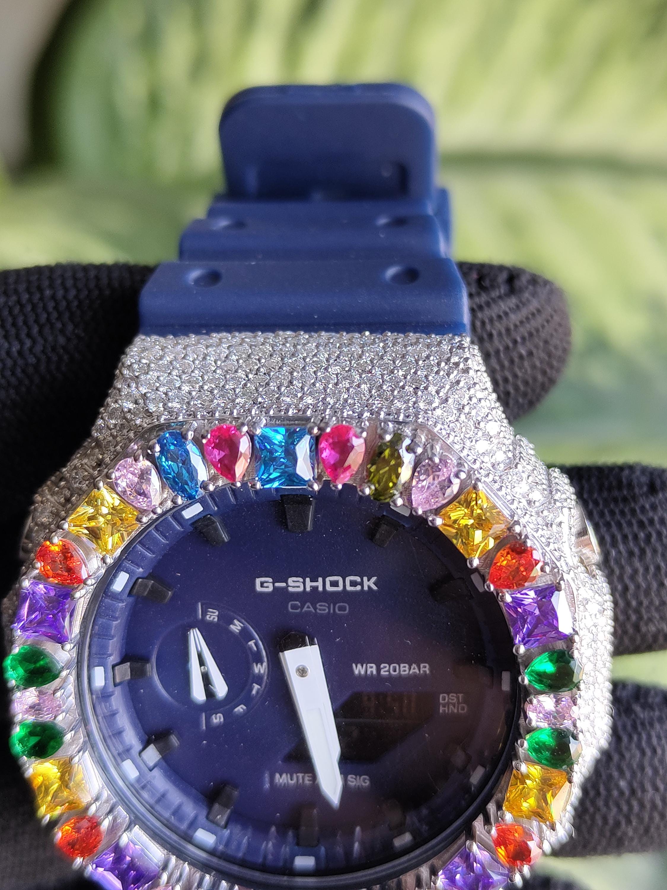 Custom Iced Out Watch: Multicolor Gemstone Luxury Watch Design by silvoura