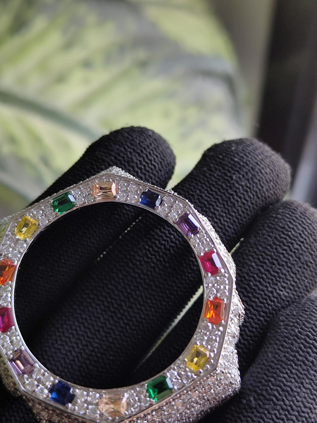 Custom Iced Out  G Shock GA2100 : VVS Moissanite, RAINBOW bezel by Silvoura