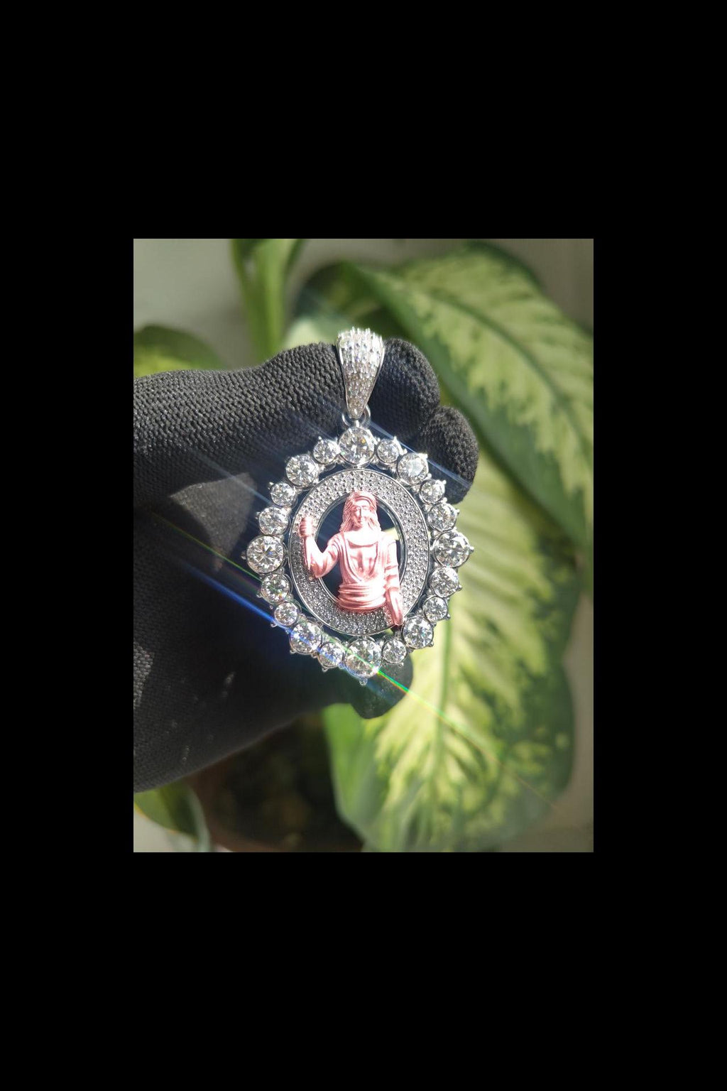 Iced Out Moissanite Jesus Pendant: Rose Gold 925 Sterling Silver Hip Hop Necklace