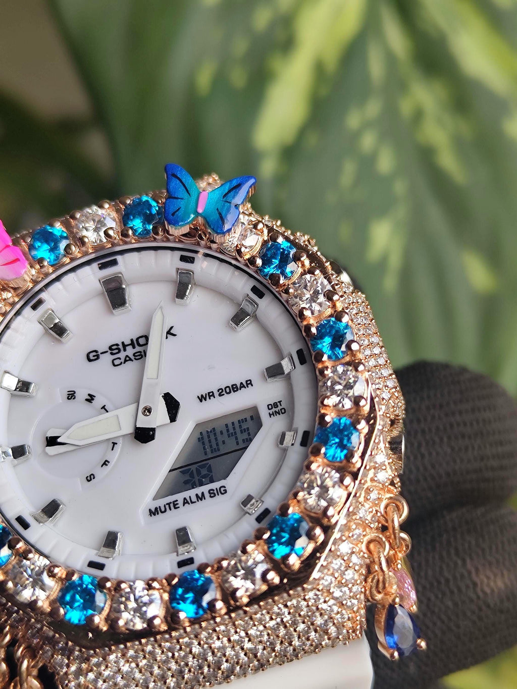 Custom Iced Out Butterfly Moissanite Watch