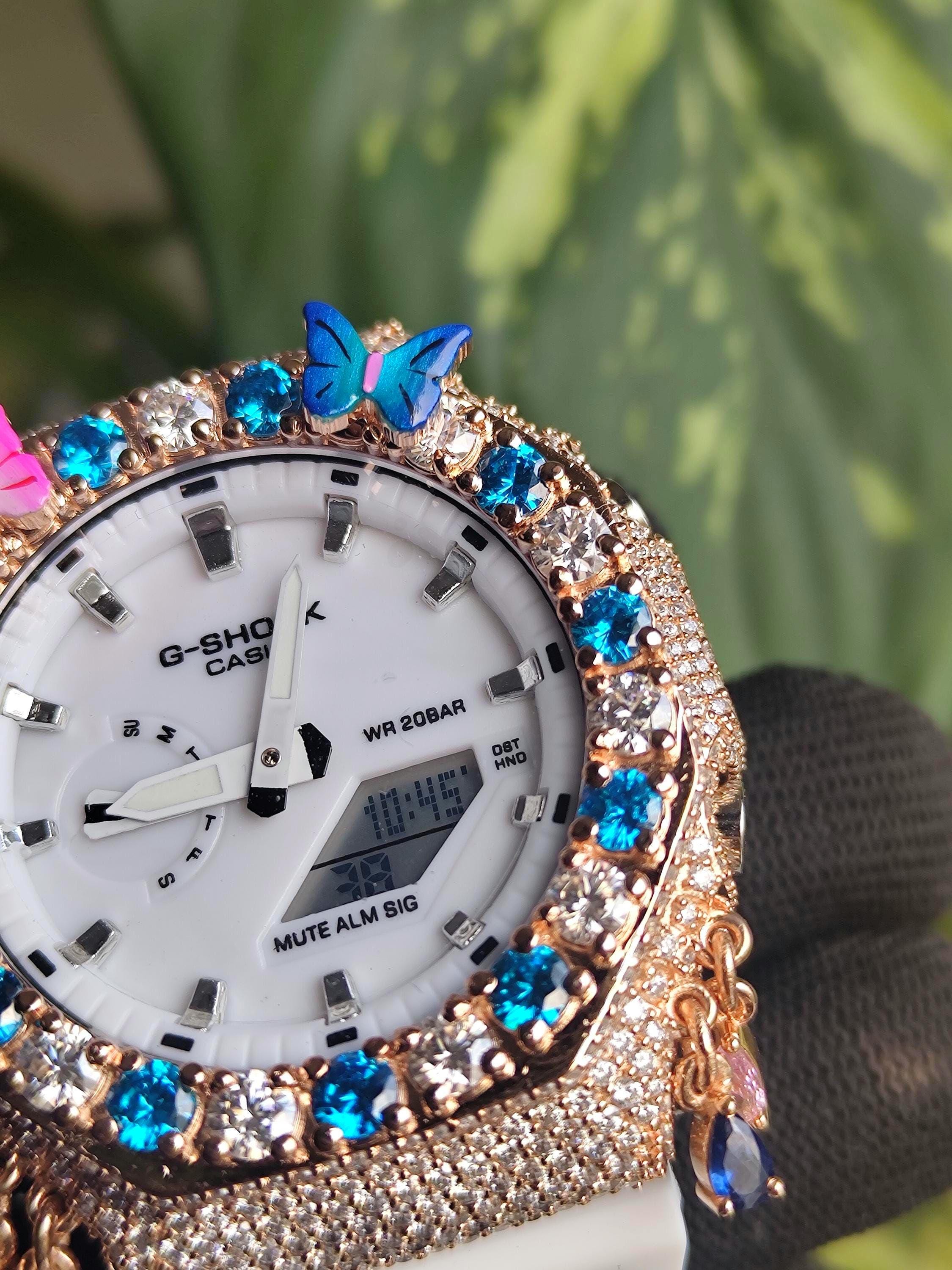 Custom Iced Out Butterfly Moissanite Watch