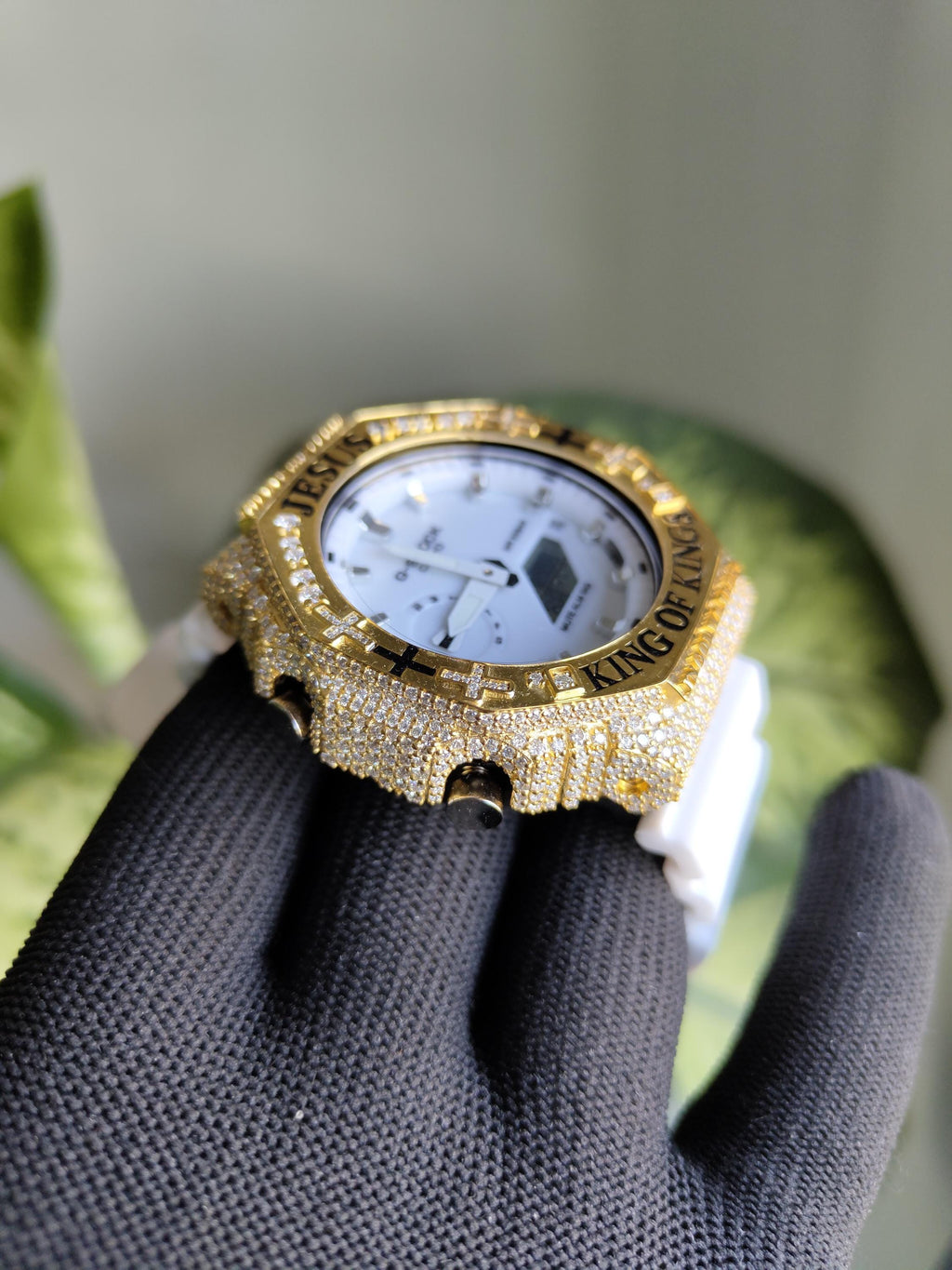 Custom Iced Out Watch: Jesus King of Kings name Luxury Watch Design by silvoura