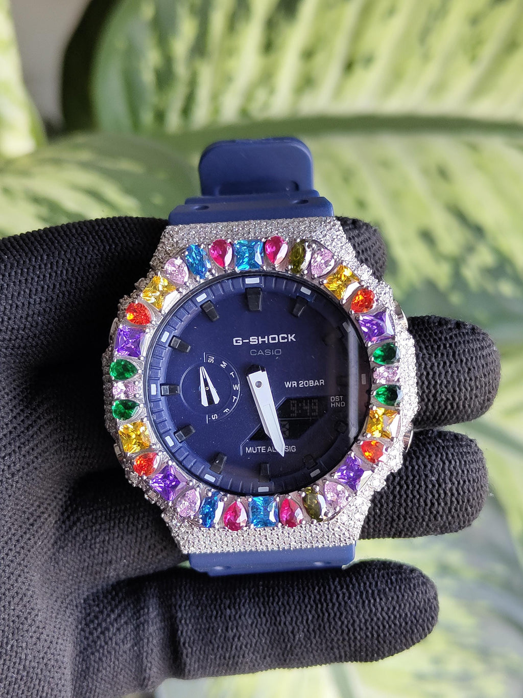 Custom Iced Out Watch: Multicolor Gemstone Luxury Watch Design by silvoura