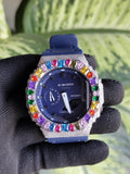 Custom Iced Out Watch: Multicolor Gemstone Luxury Watch Design by silvoura