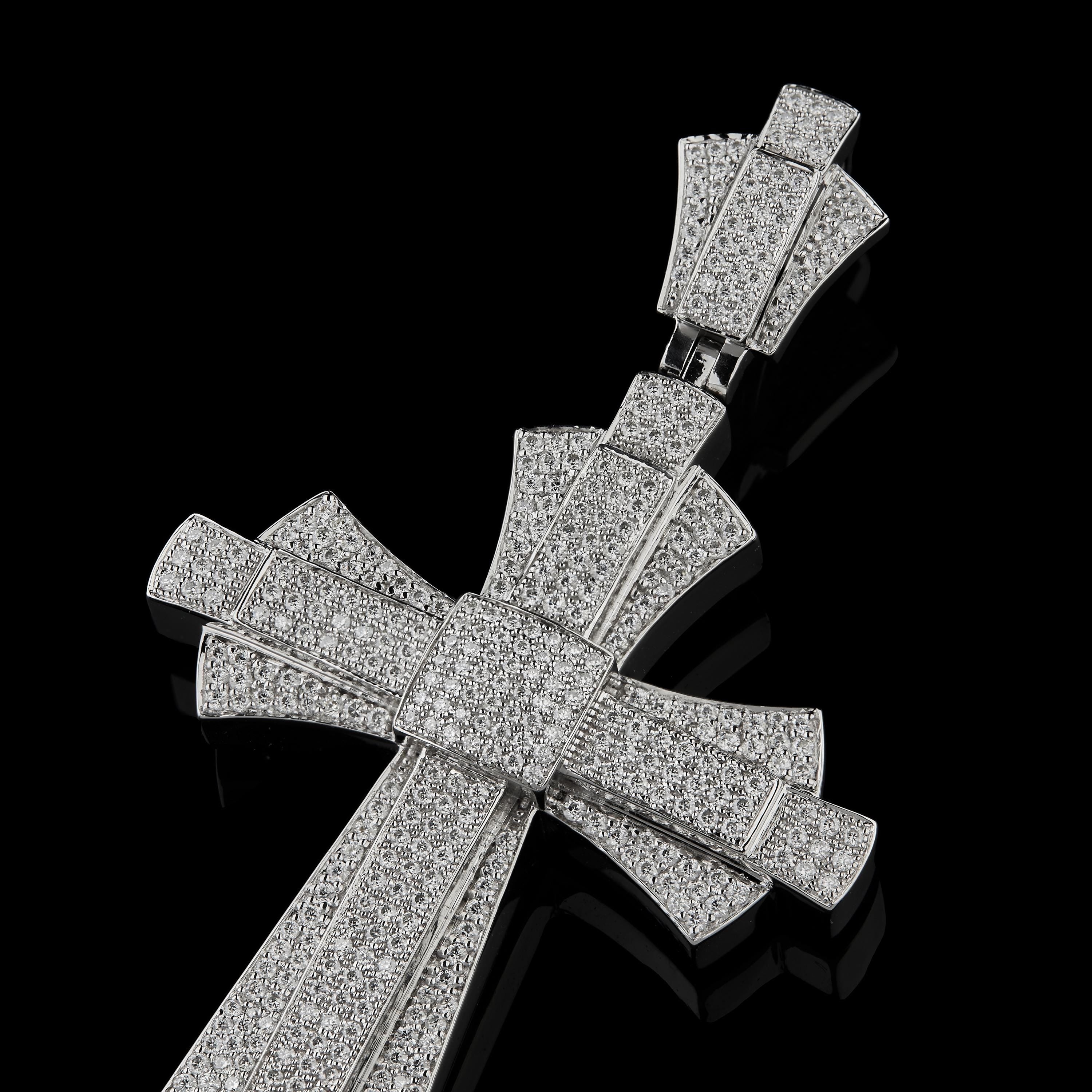 Iced Out Cross Moissanite Pendant : Hip Hop cross