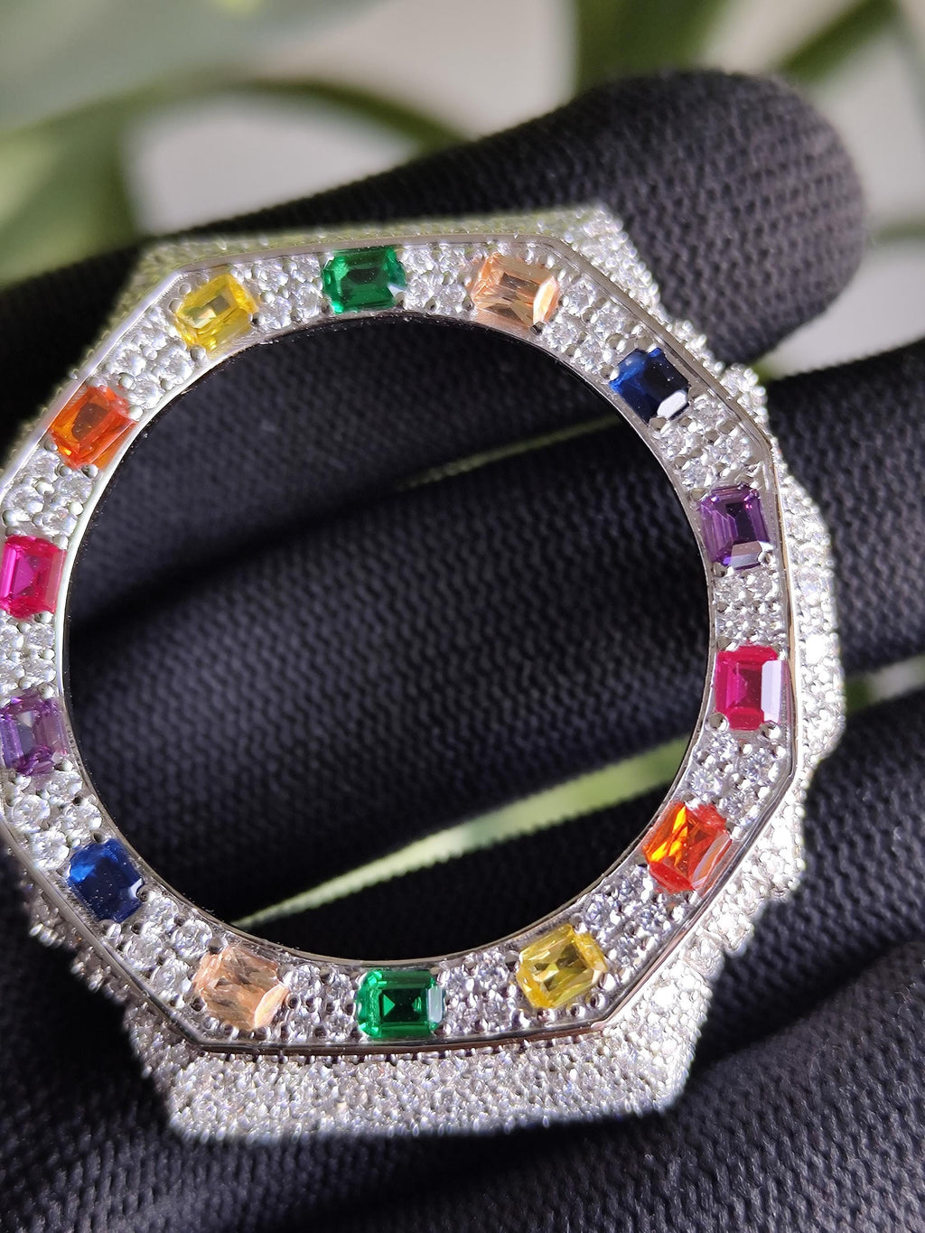 Custom Iced Out  G Shock GA2100 : VVS Moissanite, RAINBOW bezel by Silvoura