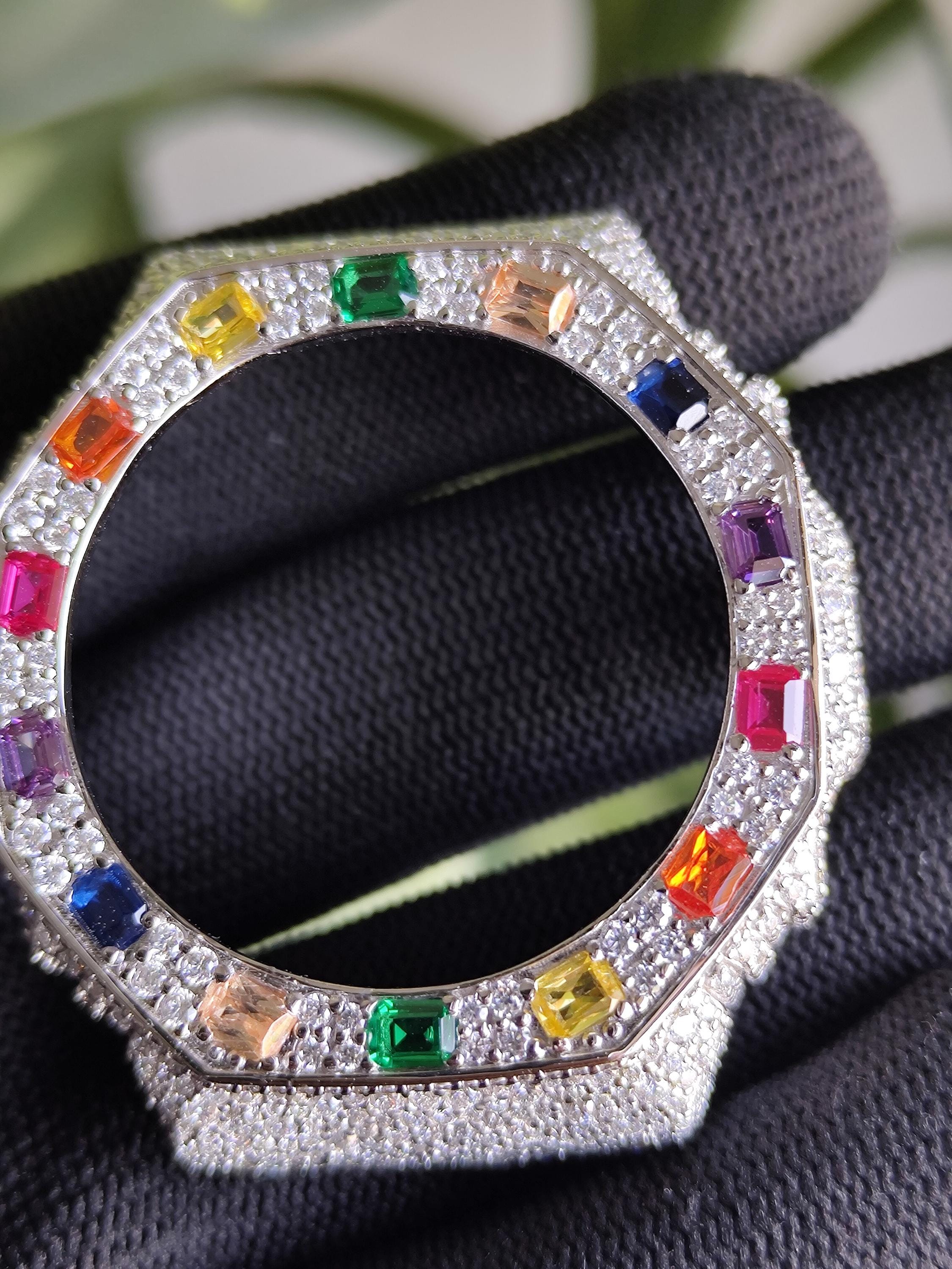 Custom Iced Out  G Shock GA2100 : VVS Moissanite, RAINBOW bezel by Silvoura