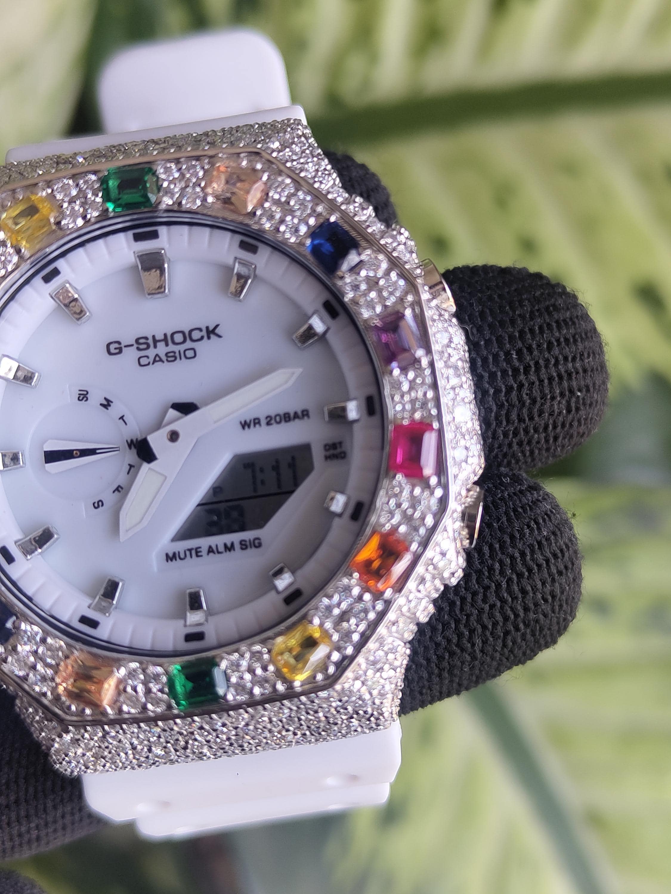Custom Iced Out Watch: VVS Moissanite, Rainbow Dial by Silvoura