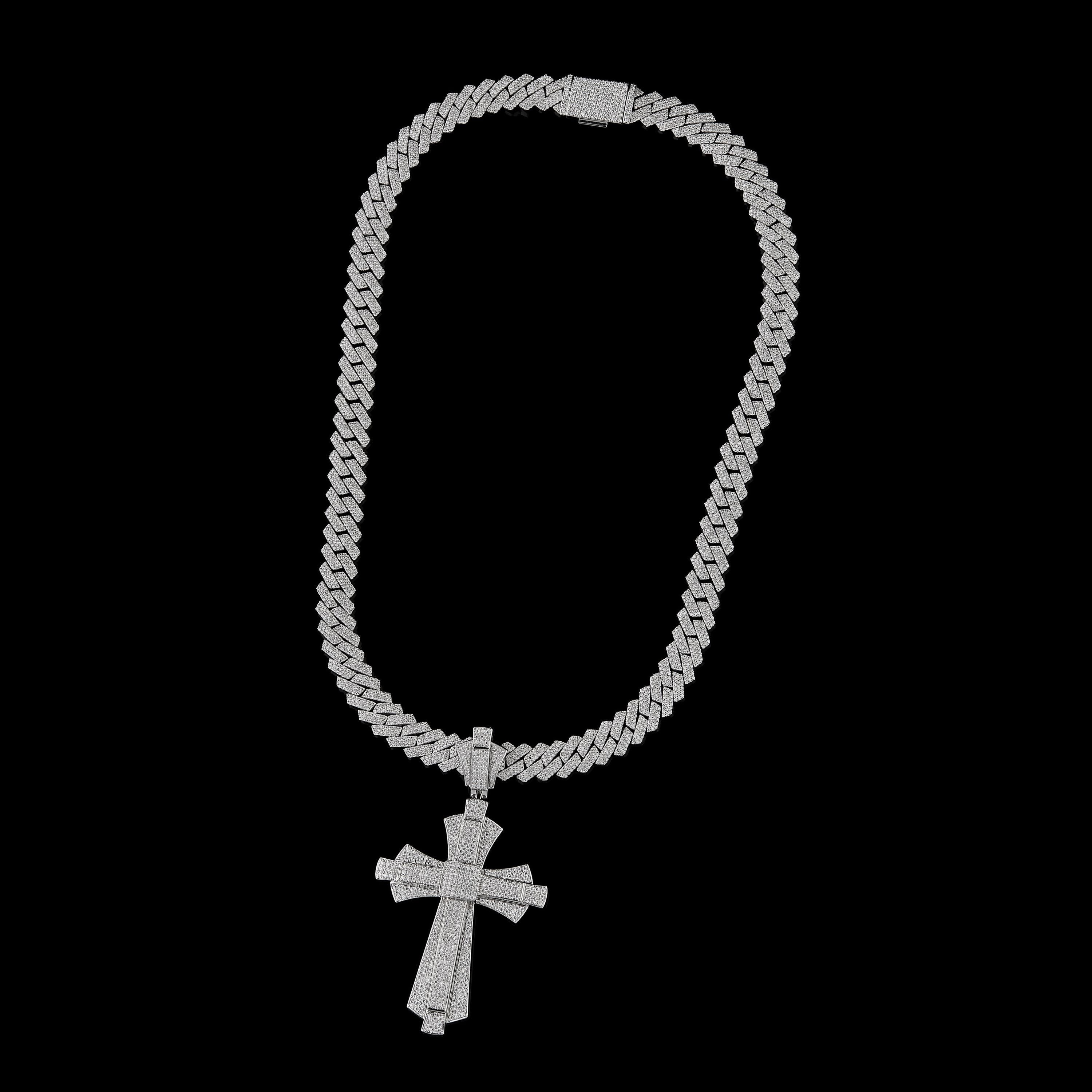 Iced Out Cross Moissanite Pendant : Hip Hop cross