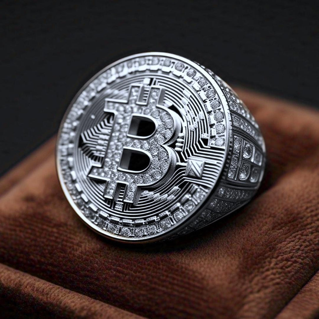Bitcoin Silver Ring – Iced Out, Luxury Statement Crypto Jewelry for Men